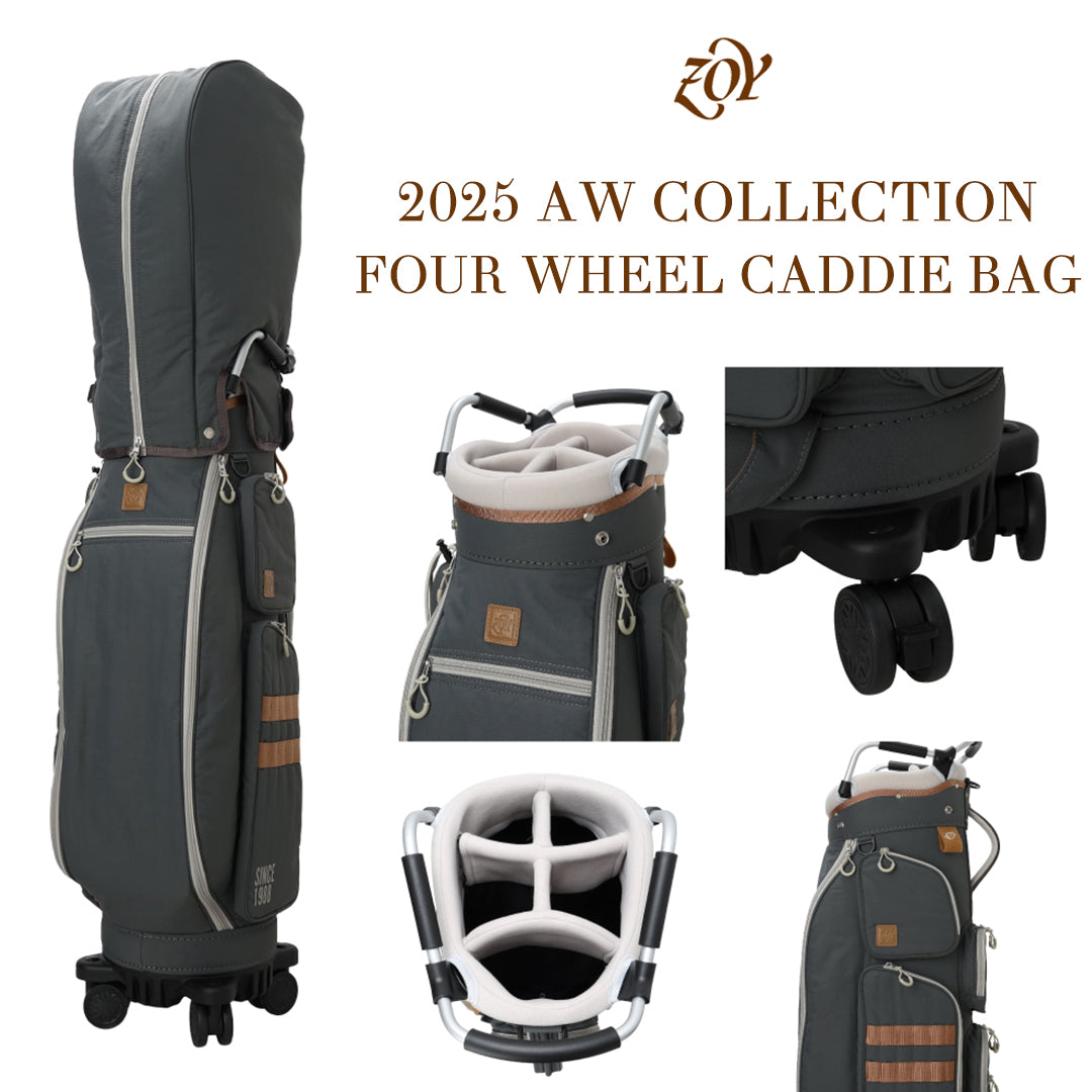 【在庫状況のご案内/4輪キャディバッグ】2025年の秋冬シーズンの幕開けと共に公開。瞬く間に大反響の「4輪キャスター付きキャディバッグ」より「チャコールカラー」が全国的に在庫僅少に。キャディバッグの常識を塗り替える - ZOY自慢の超軽量モデルの数々を一挙にご紹介