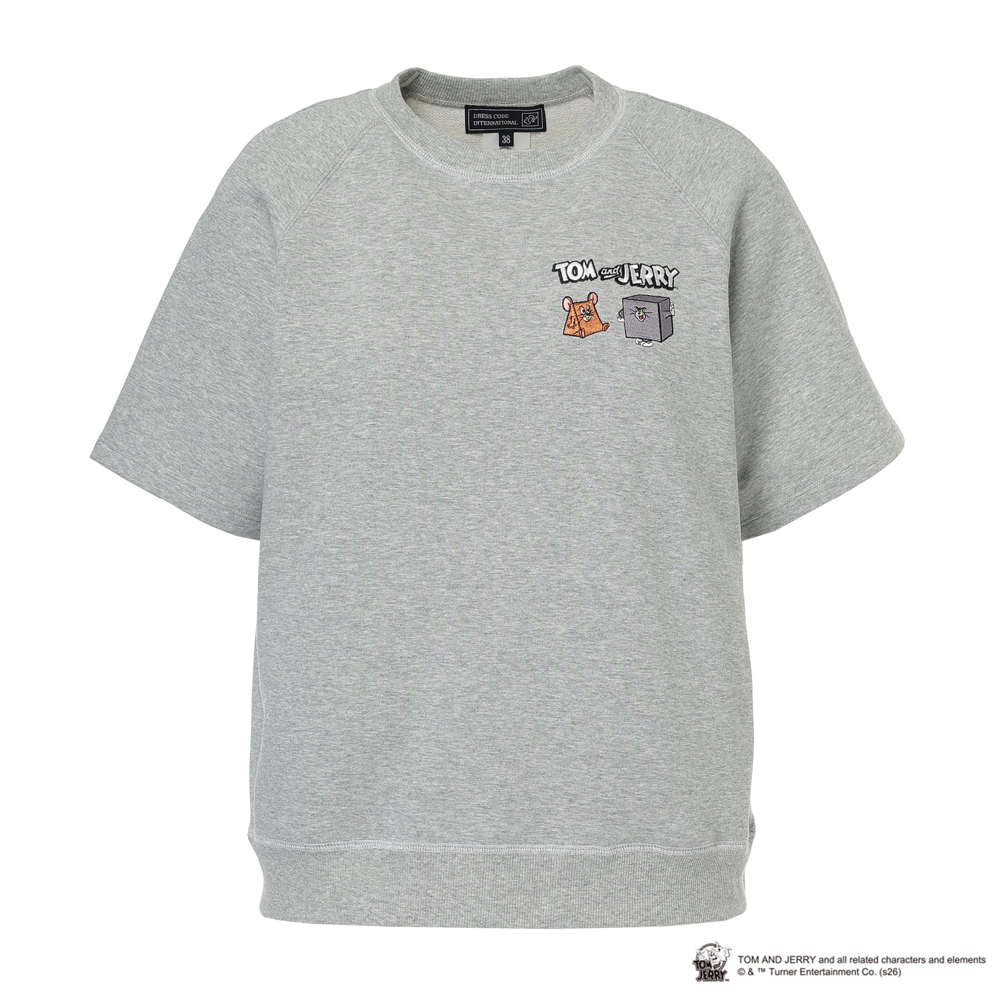 ZOY / TOM and JERRY / WOMEN コンパクトミニ裏毛 半袖プルオーバー グレー