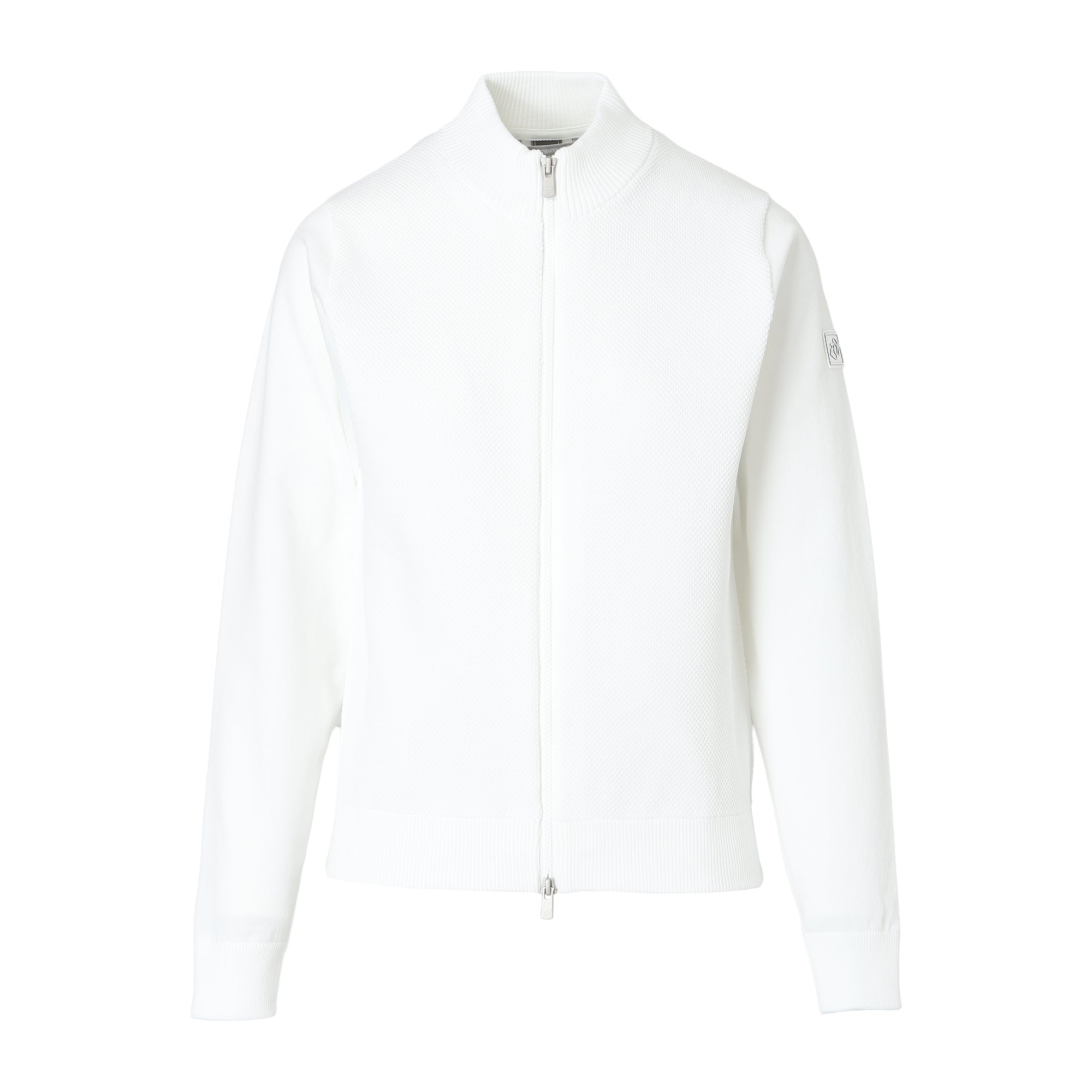 WOMEN ポリエステルストレッチニット ブルゾン ホワイト