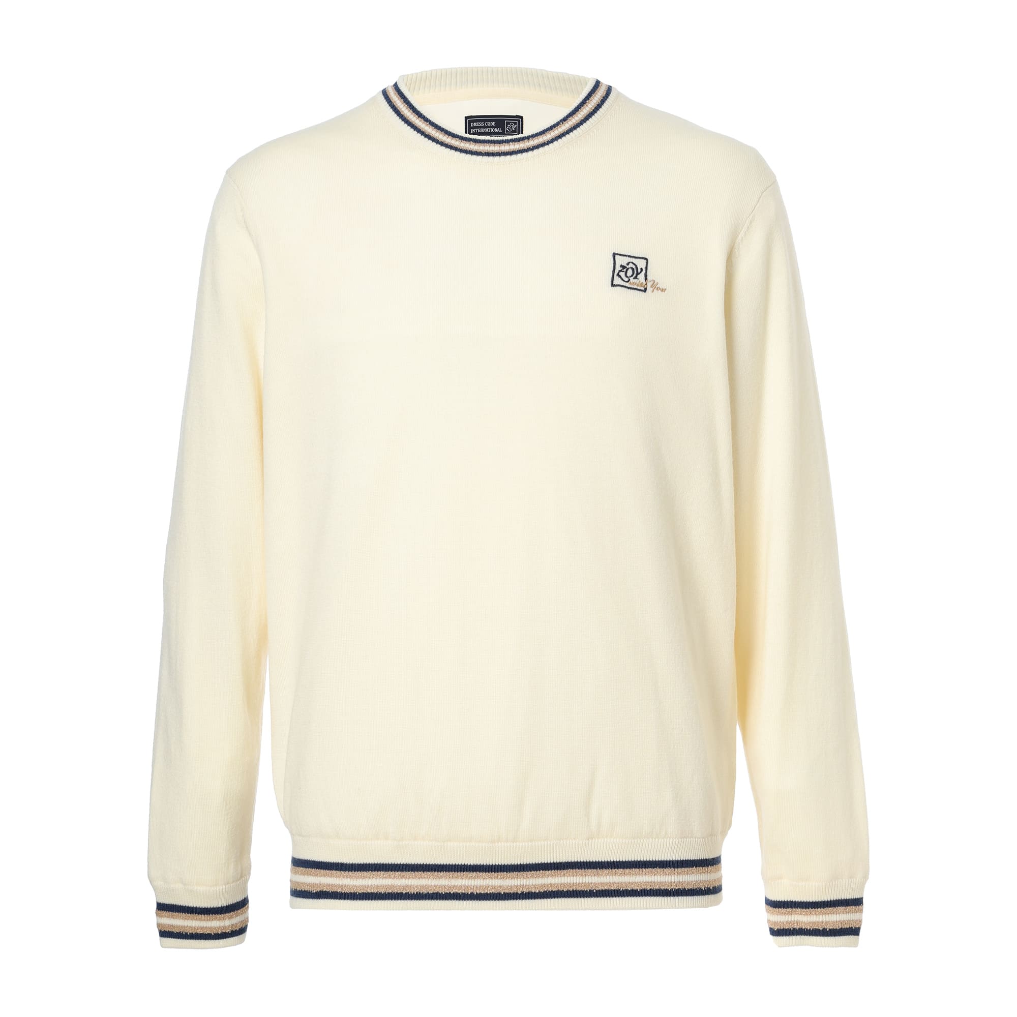 MEN CASHWOOL 長袖セーター(防風裏地付) オフホワイト
