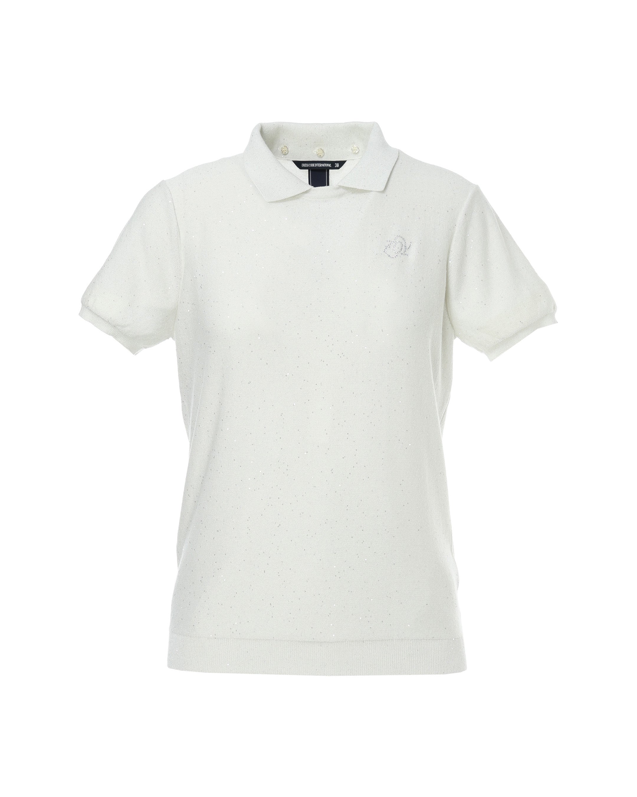 WOMEN ギャラクシースパンコール 半袖ニット ホワイト