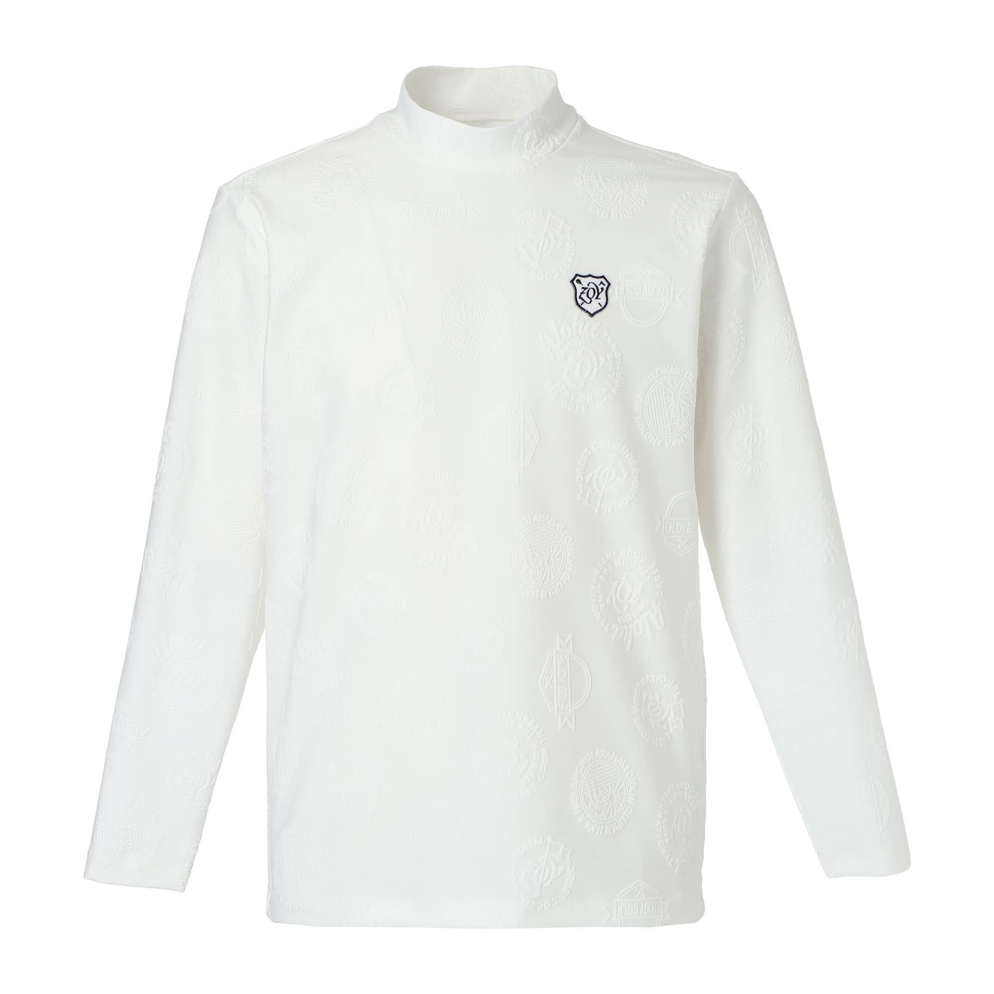 Men's 3D Bear Jersey Long Sleeve Shirt, White