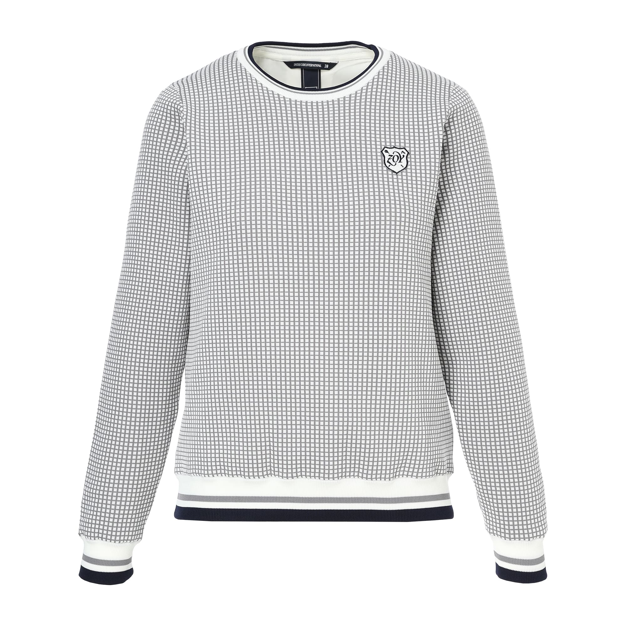 WOMEN グラフチェックWJQ 長袖セーター ホワイト