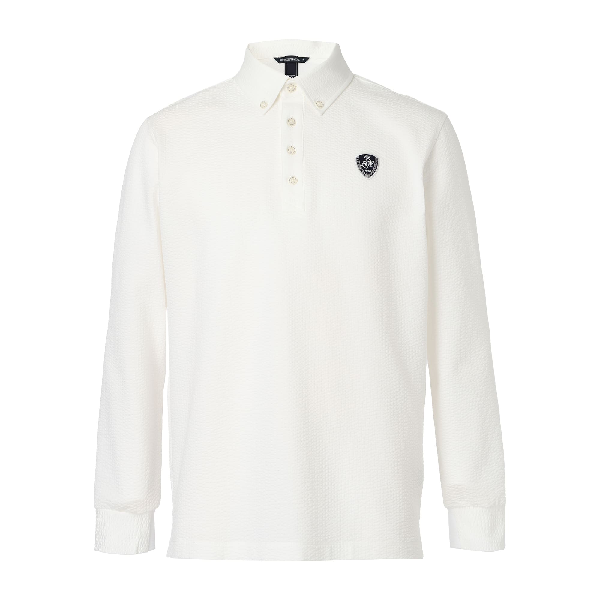 MEN シルキーサッカージャージ 長袖シャツ ホワイト