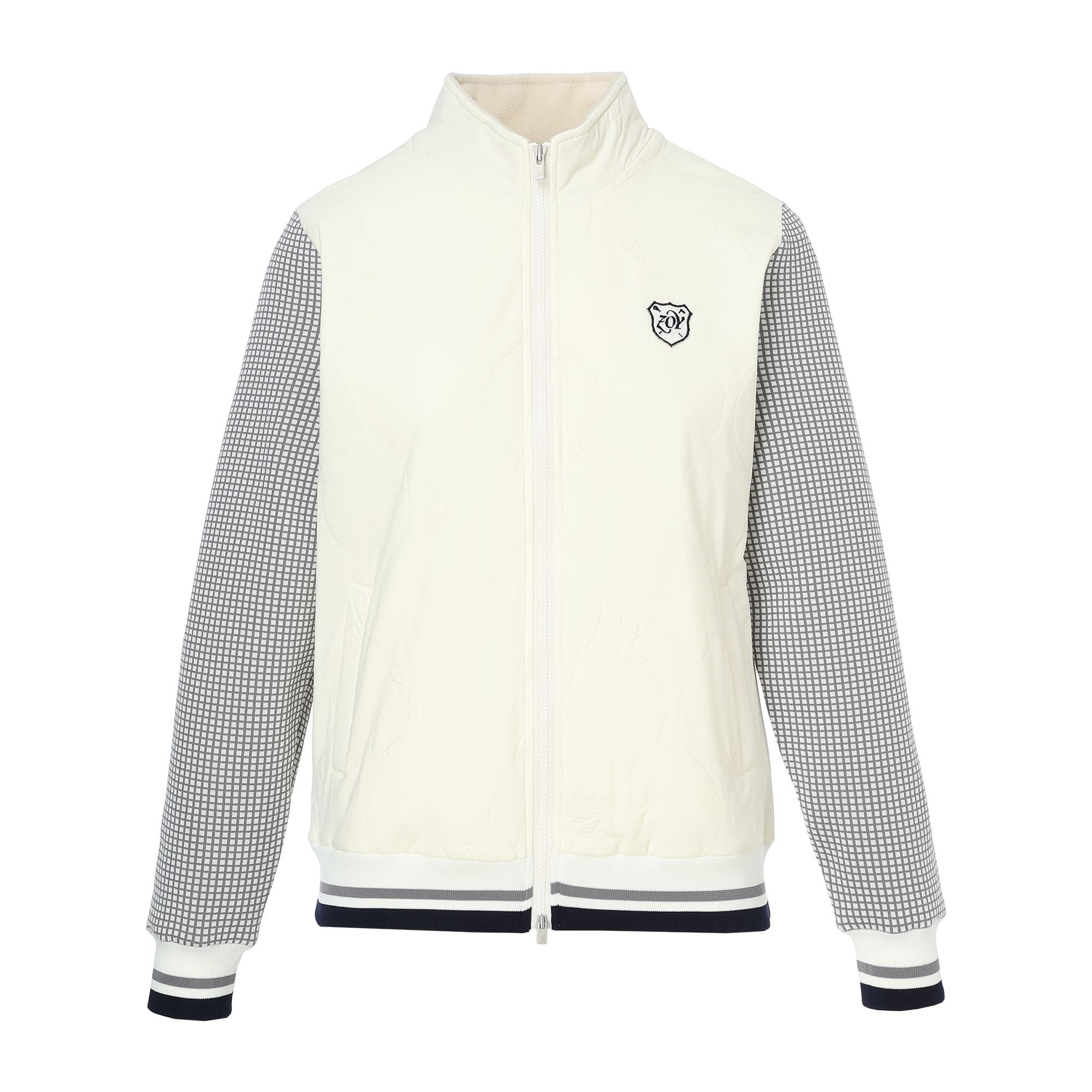 WOMEN グラフチェックWJQ ニットブルゾン ホワイト