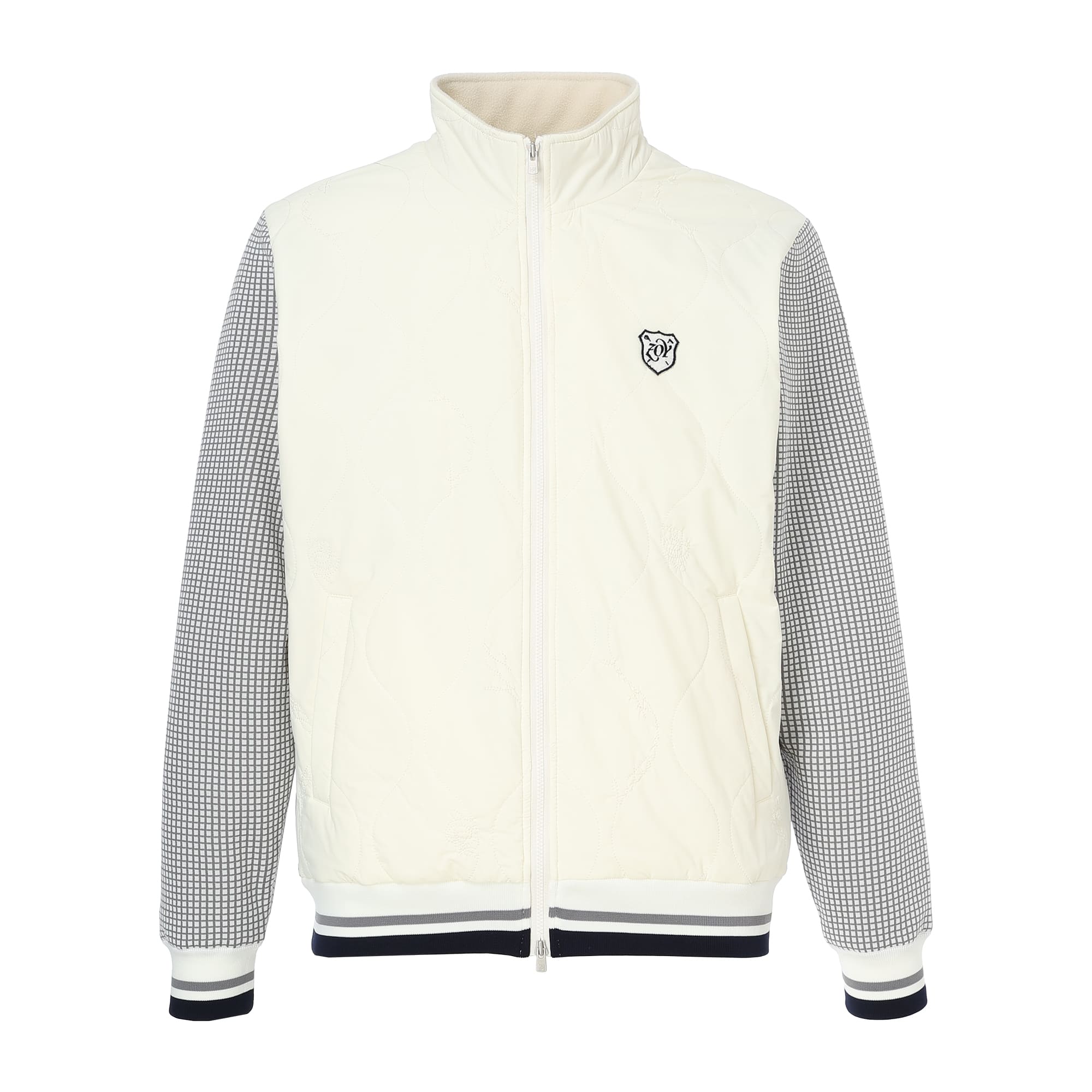 MEN グラフチェックWJQ ニットブルゾン ホワイト