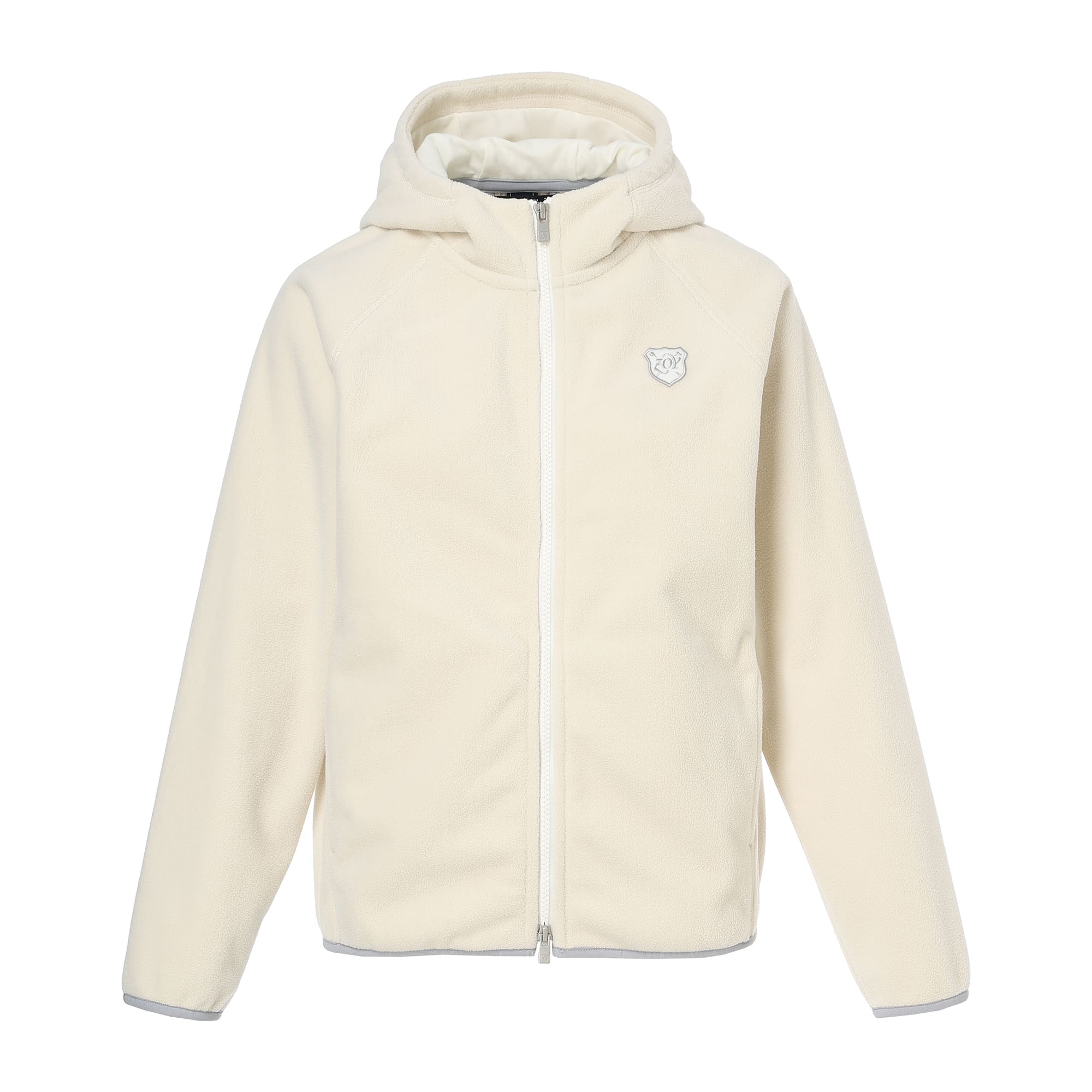 Women's Block Fleece Laminate Hoodie, Cream