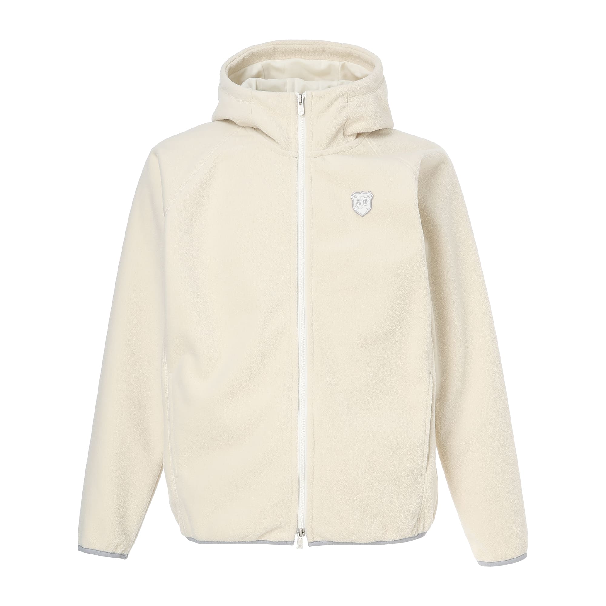 Men's Block Fleece Laminate Hoodie, Cream