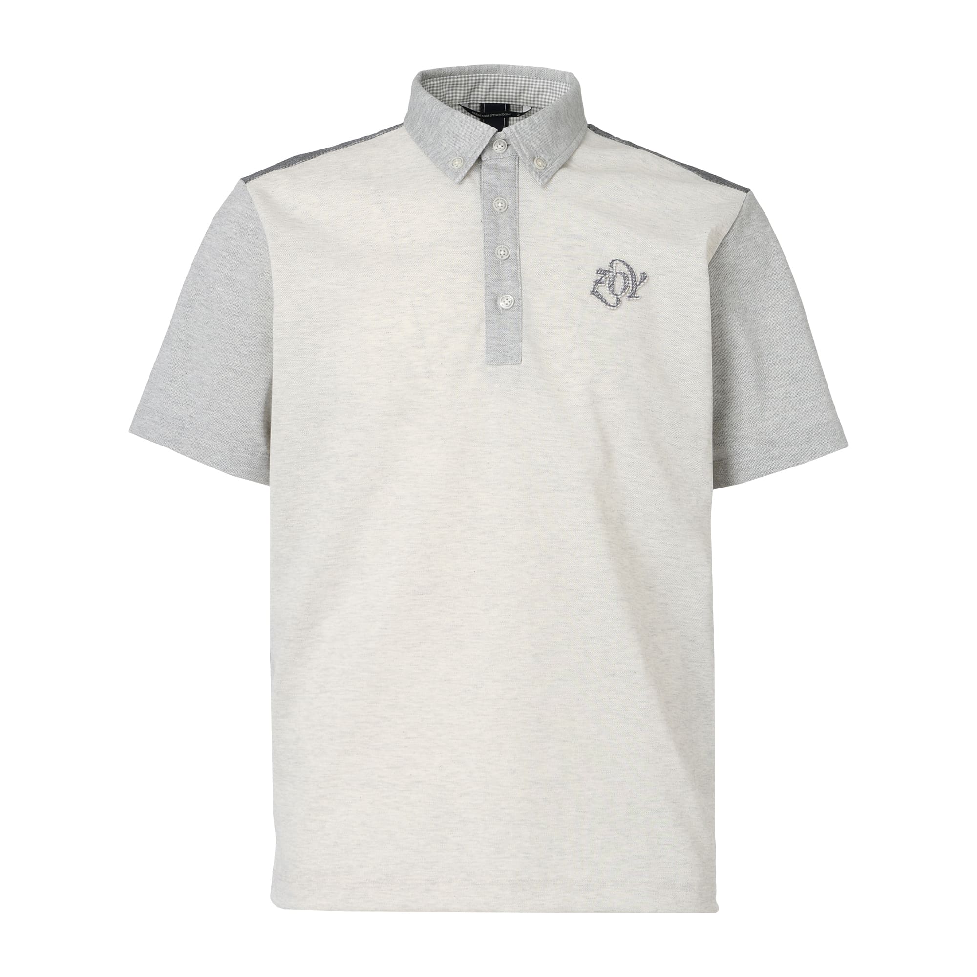 MEN AEGEAN ORGANIC*RENU Pique Short Sleeve Shirt Gray Mix