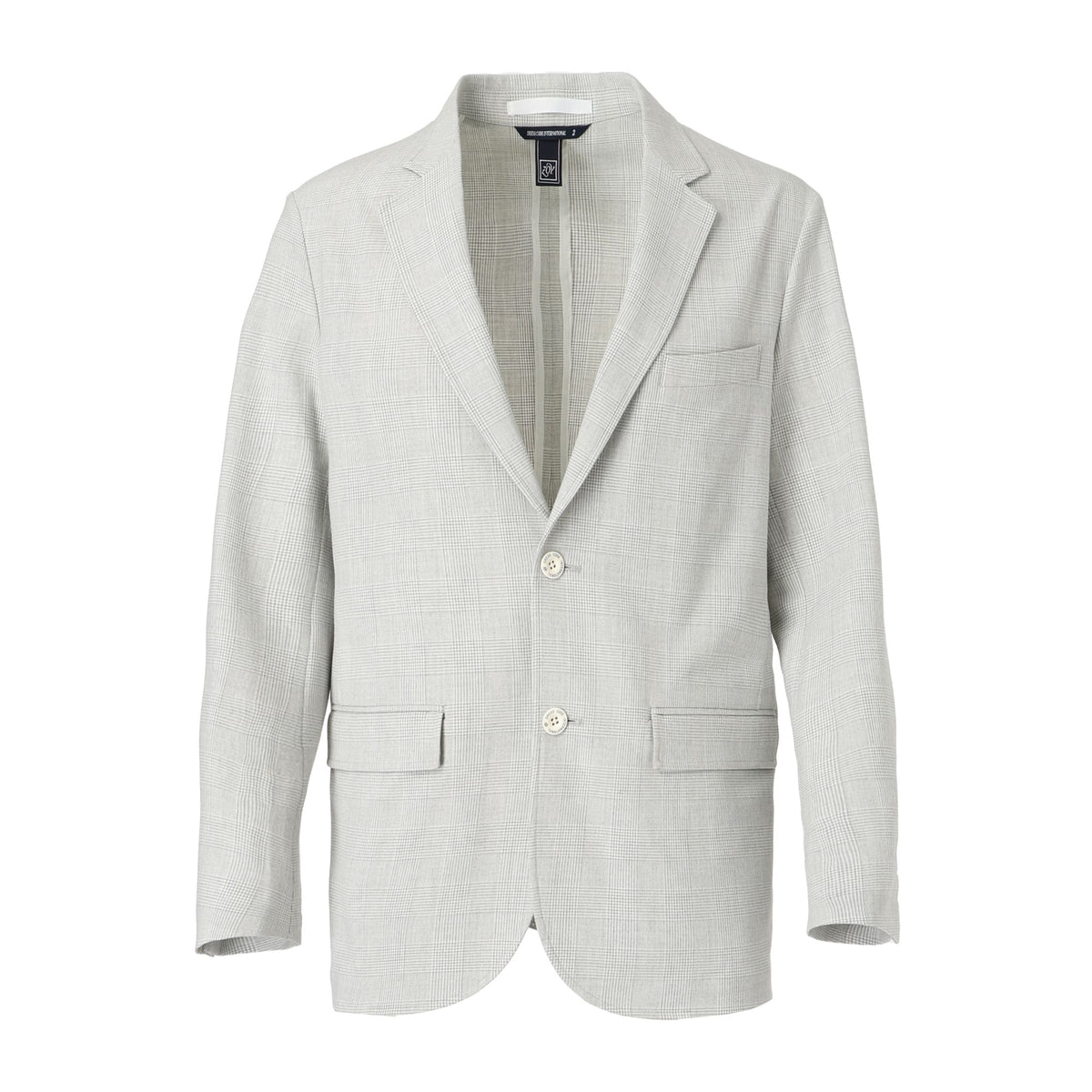 MEN グレンチェックストレッチ ジャケット シルバーグレー