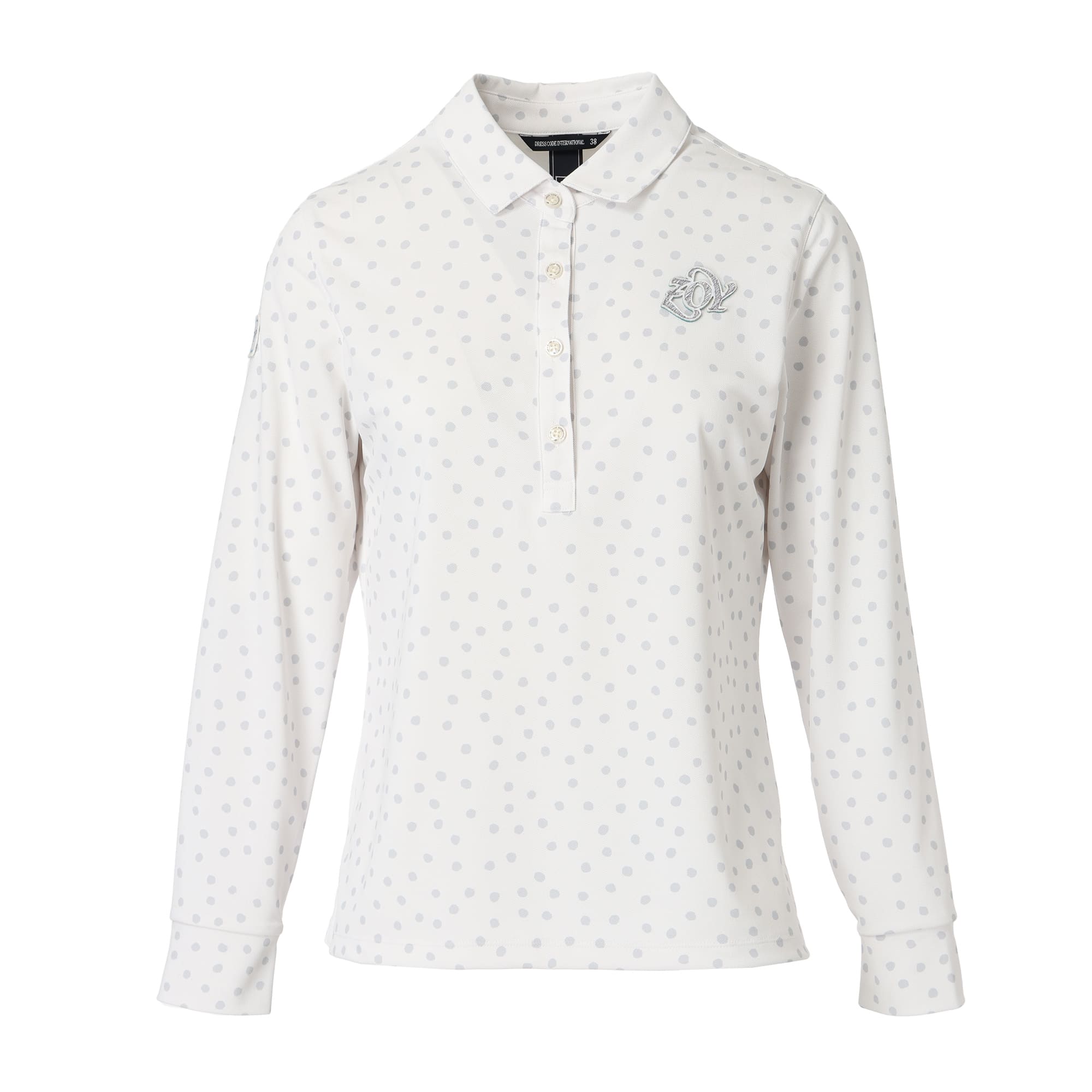 WOMEN ドットプリント 長袖シャツ ライトグレー