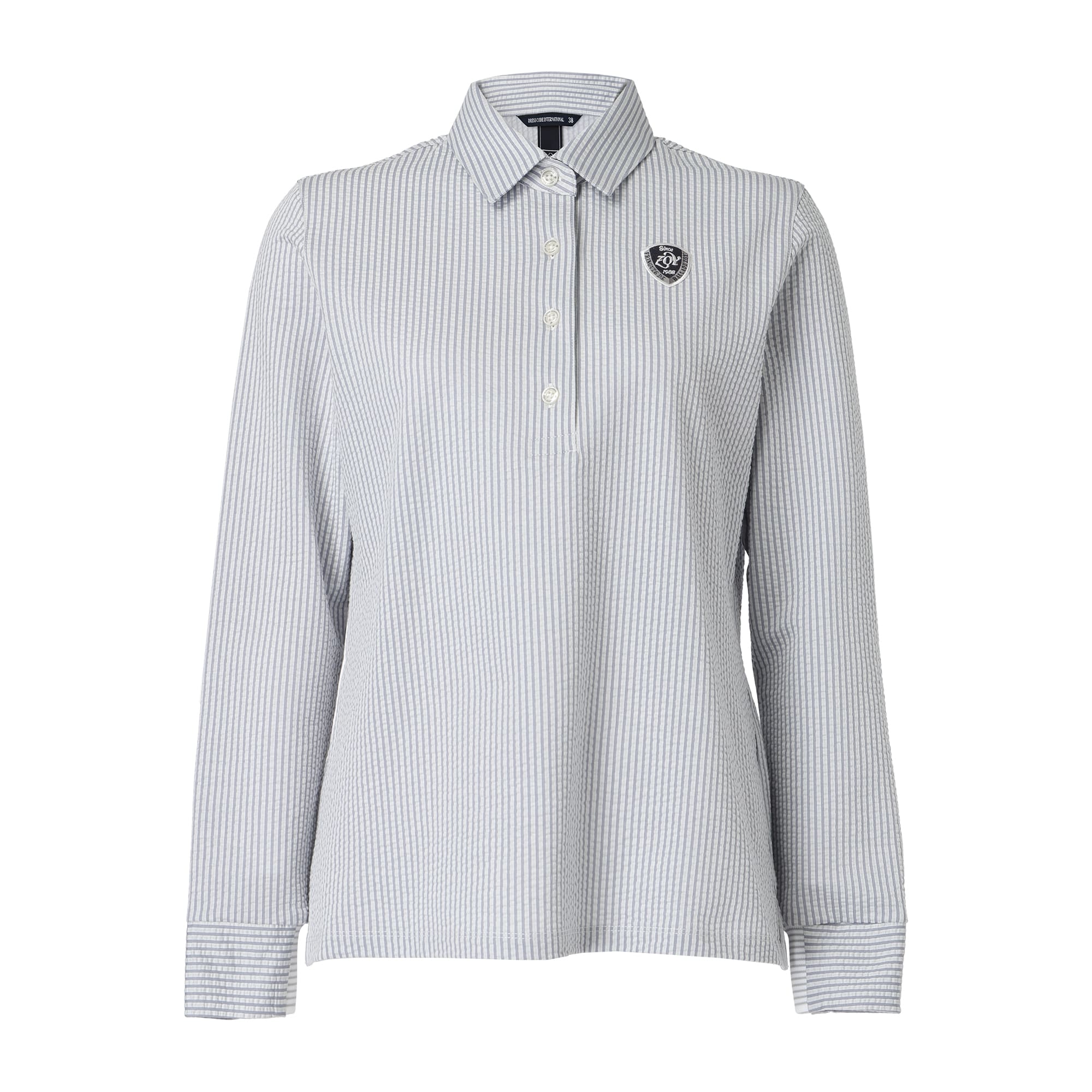 WOMEN シルキーサッカージャージ 長袖シャツ ライトグレー