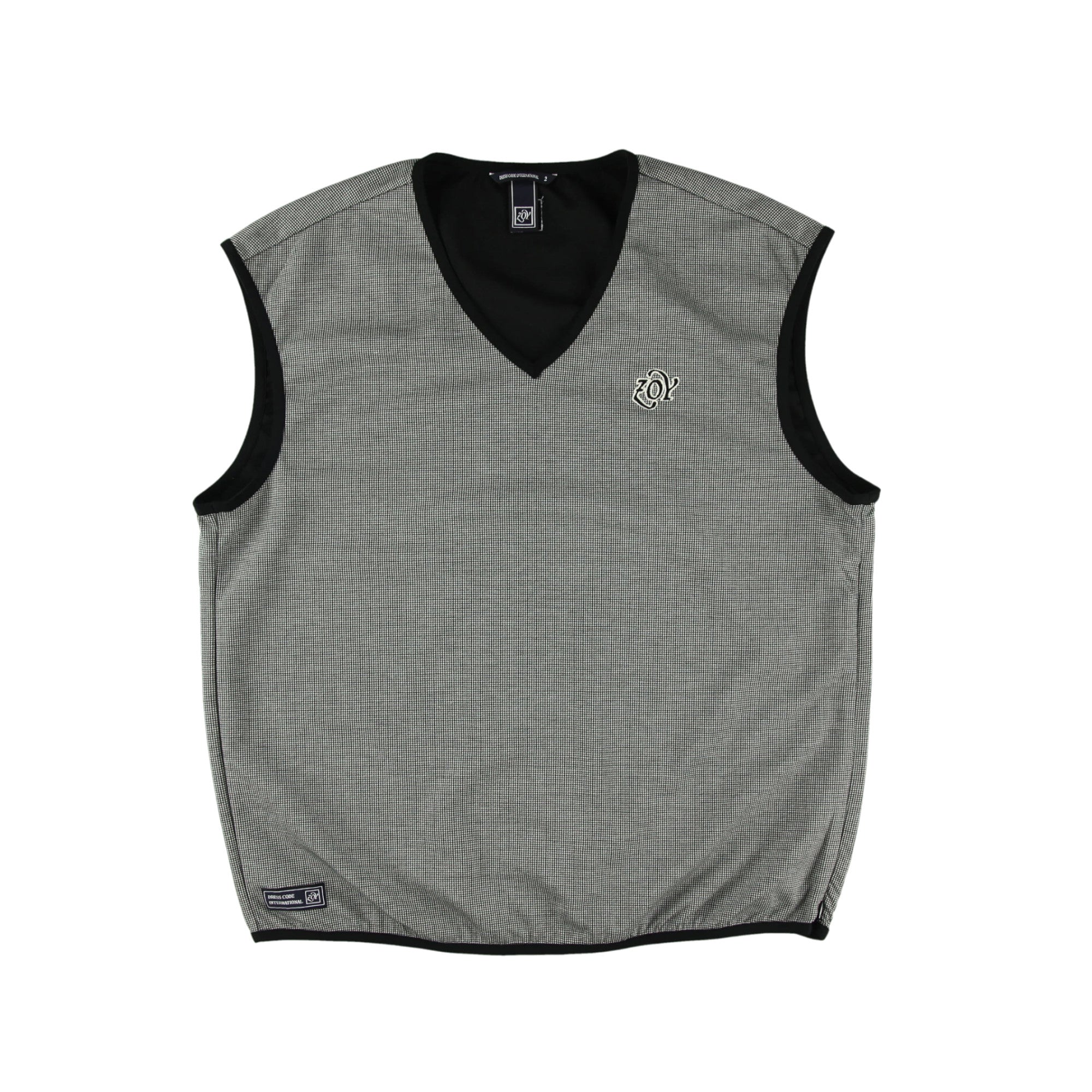 MEN RENU High Gauge Houndstooth Sneed Vest, Gray