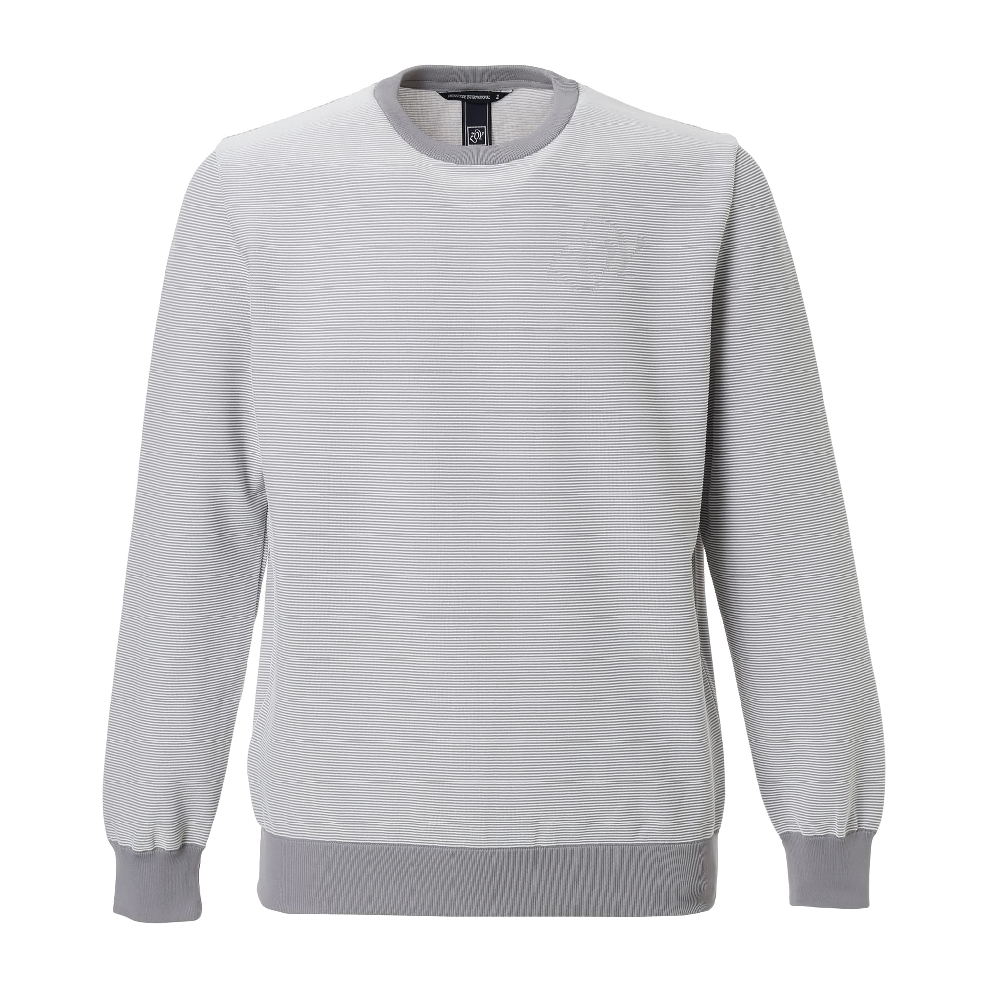 Men's Bicolor Garter Long Sleeve Sweater in Gray and White