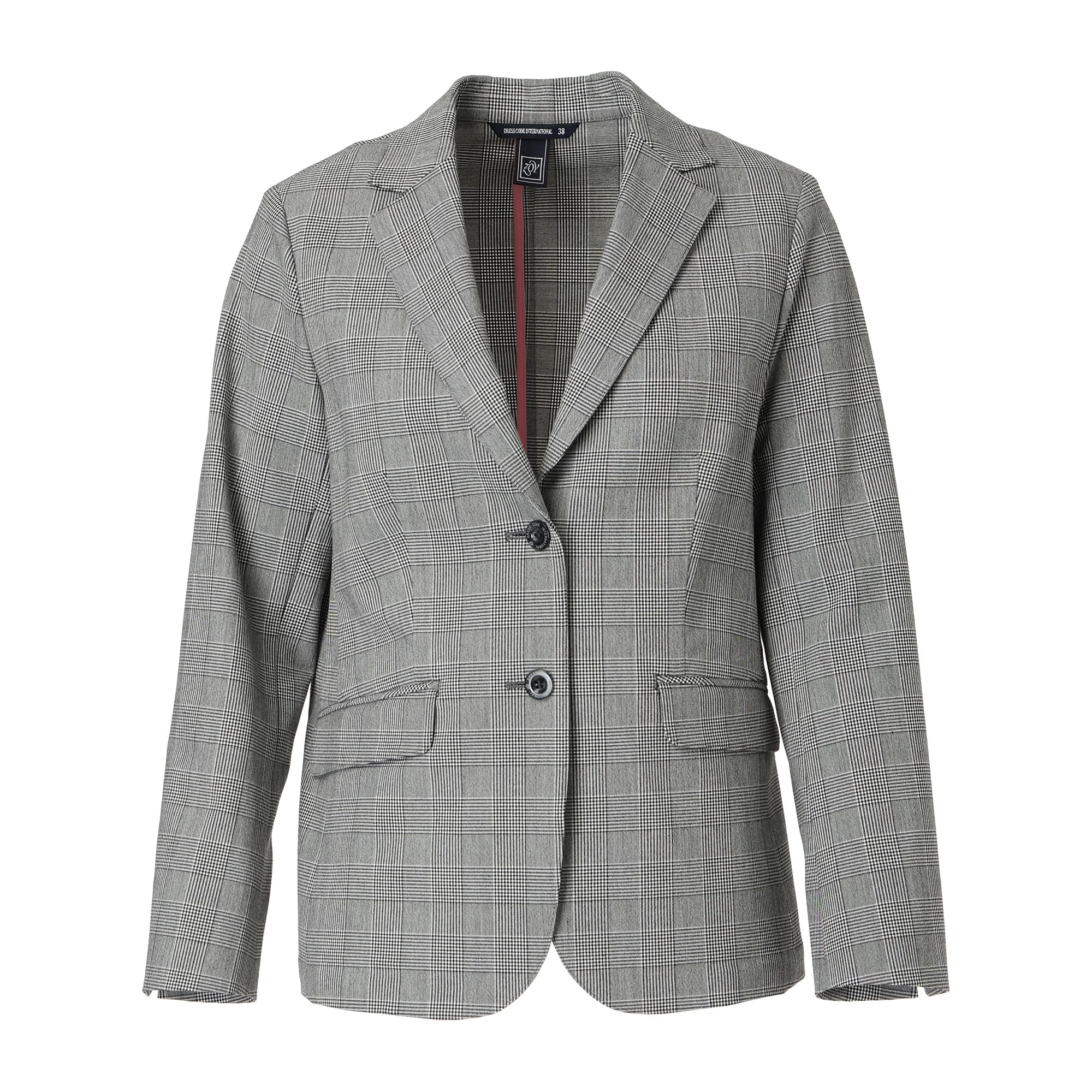 WOMEN グレンチェックストレッチ ジャケット グレー