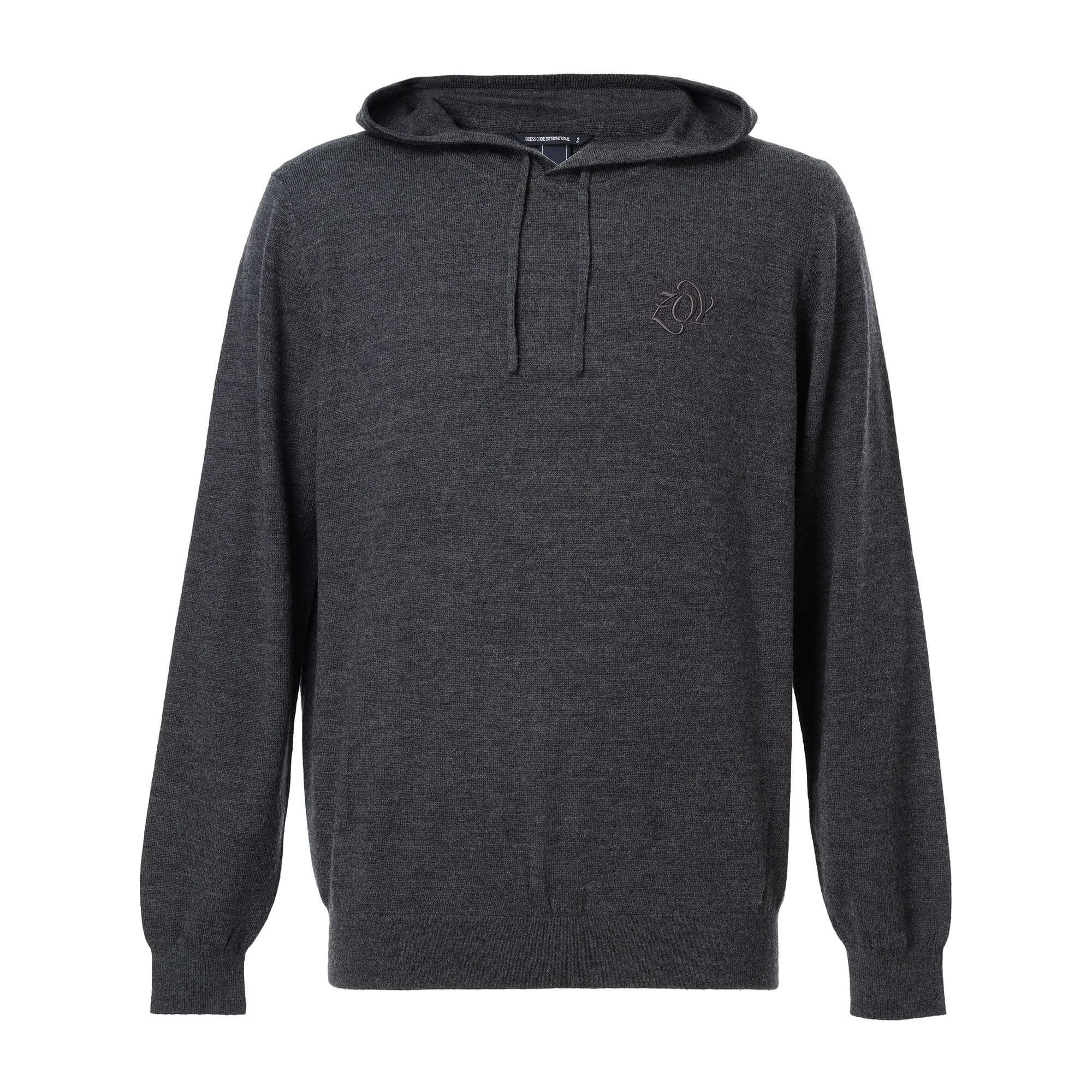 MEN エクストラファインメリノウール ニットフーディー チャコール