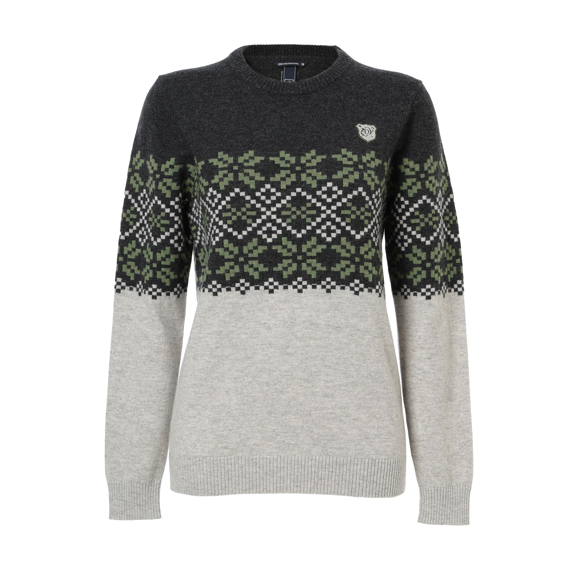 Women's Superfine Merino Wool x Cashmere Long Sleeve Sweater, Charcoal Gray, 071644712