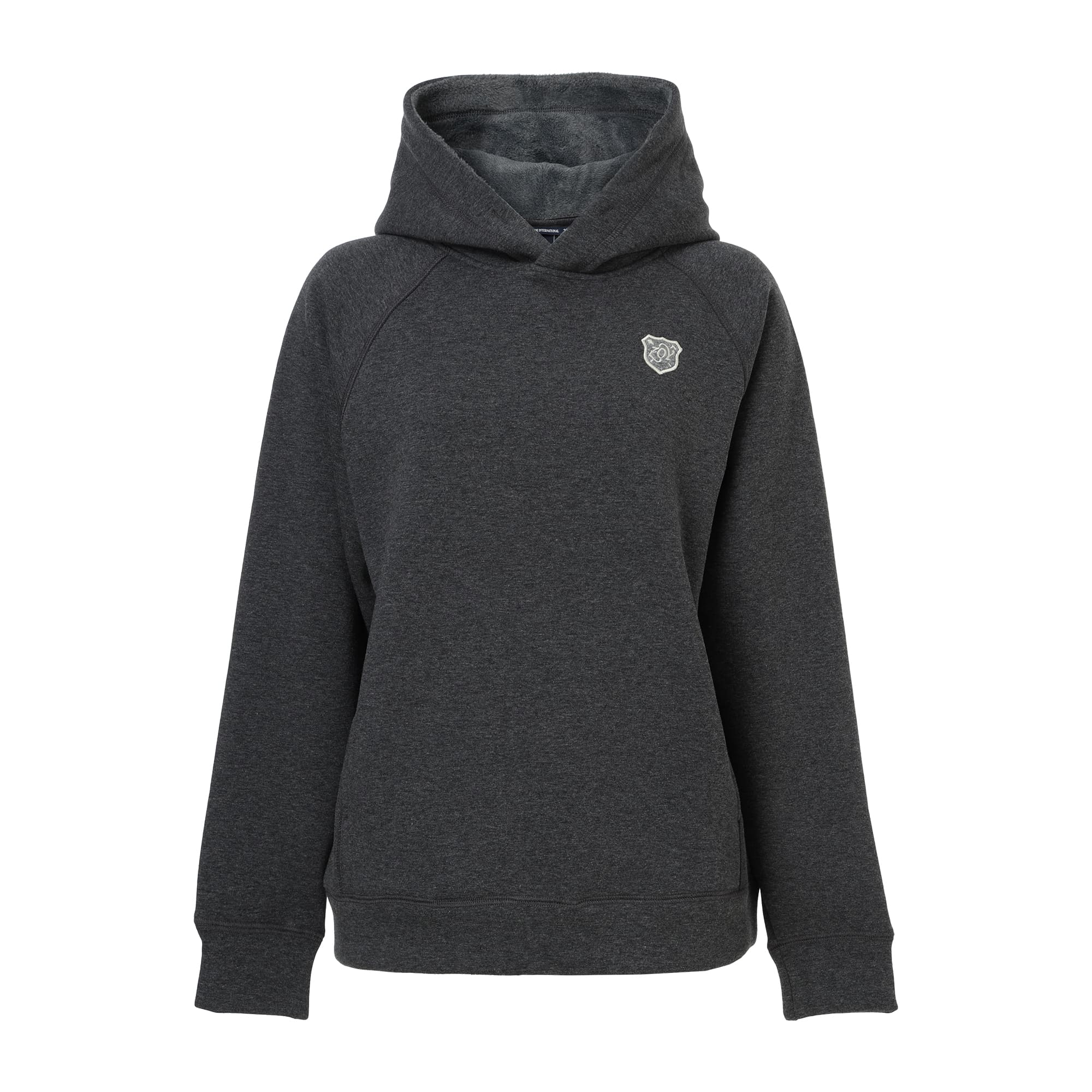 WOMEN LONG-STAPLE COTTON BOMBER フーディー チャコール