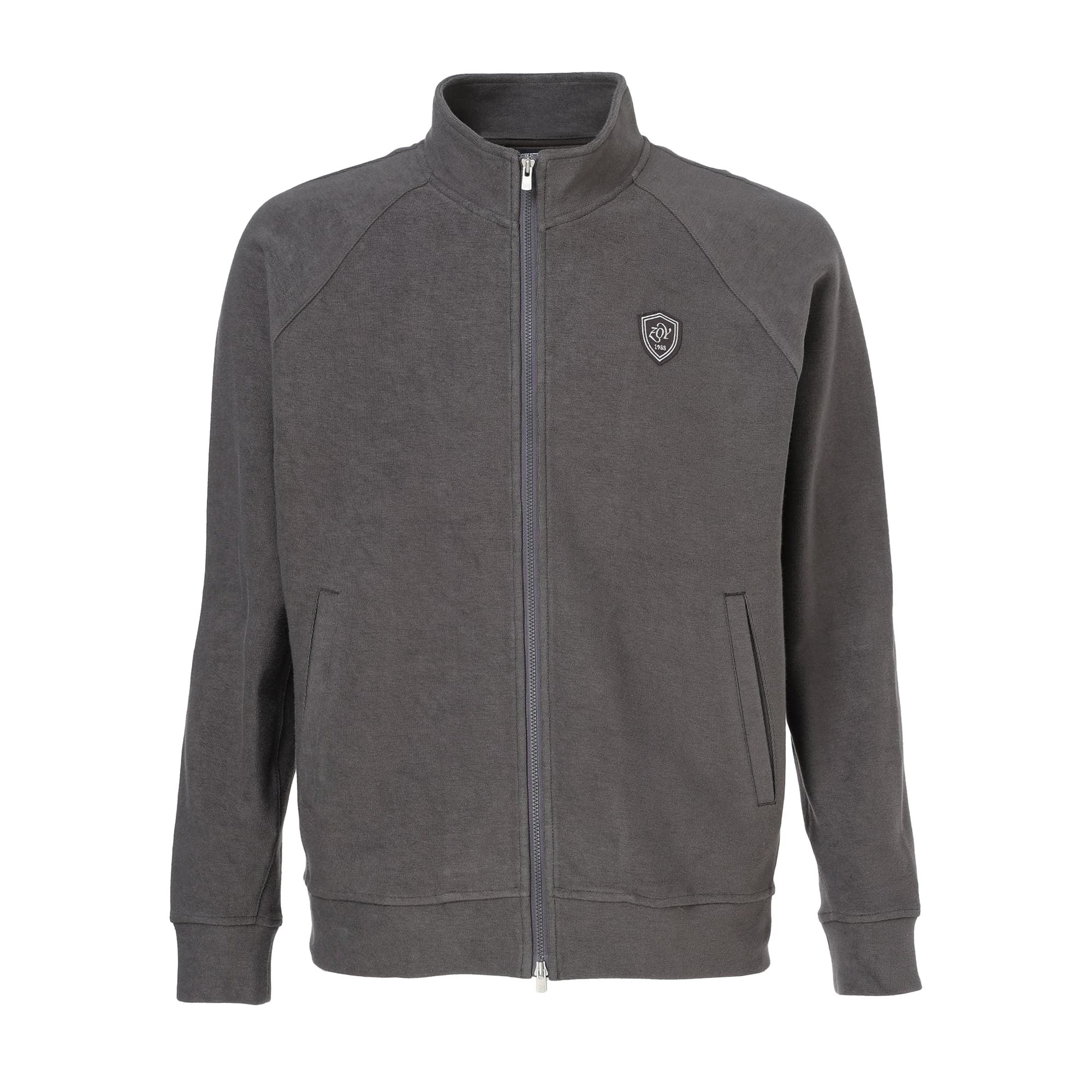 MEN オーガニックコットンパイル ブルゾン チャコール