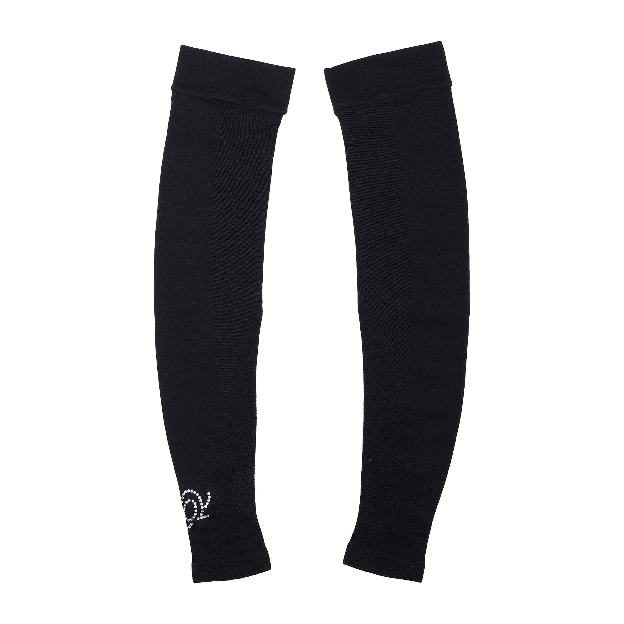 Women's Cold Air Rhinestone Arm Covers in Black