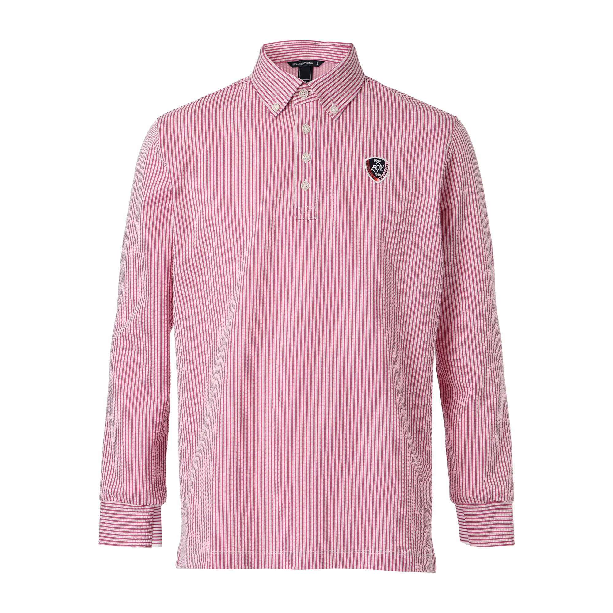 Men's Silky Soccer Jersey Long Sleeve Shirt, Cherry Pink