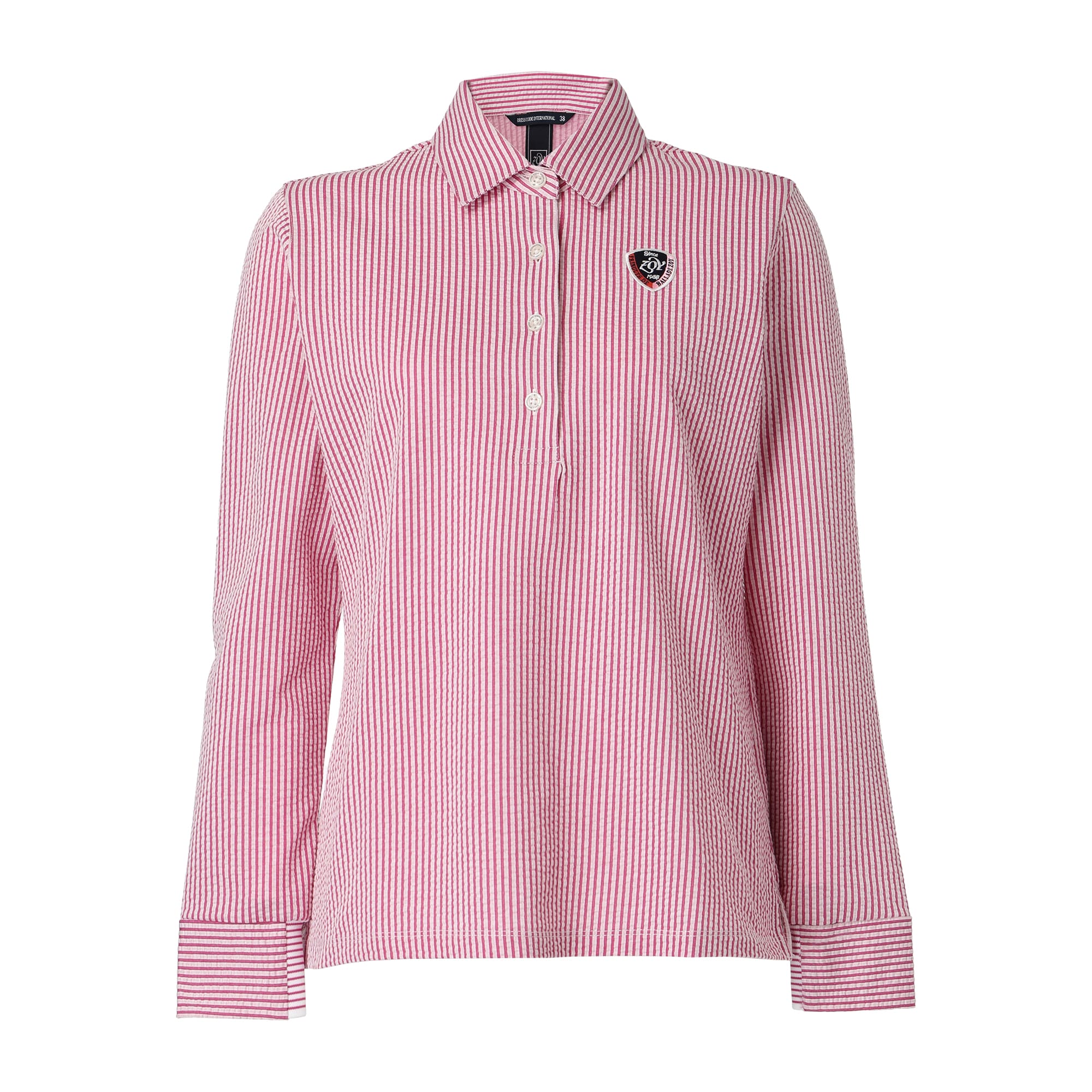 WOMEN シルキーサッカージャージ 長袖シャツ チェリーピンク