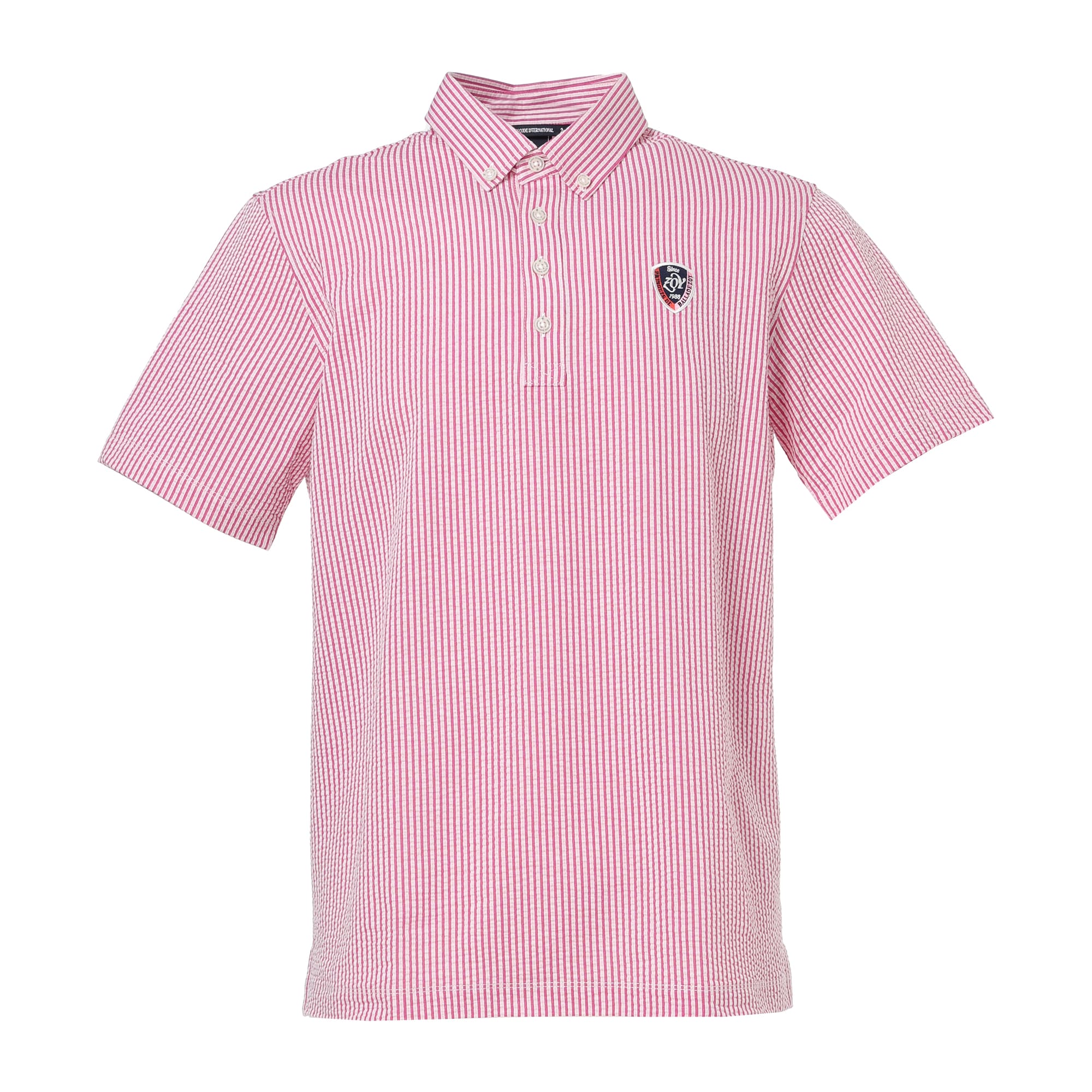 Men's Silky Soccer Jersey Short Sleeve Shirt, Cherry Pink
