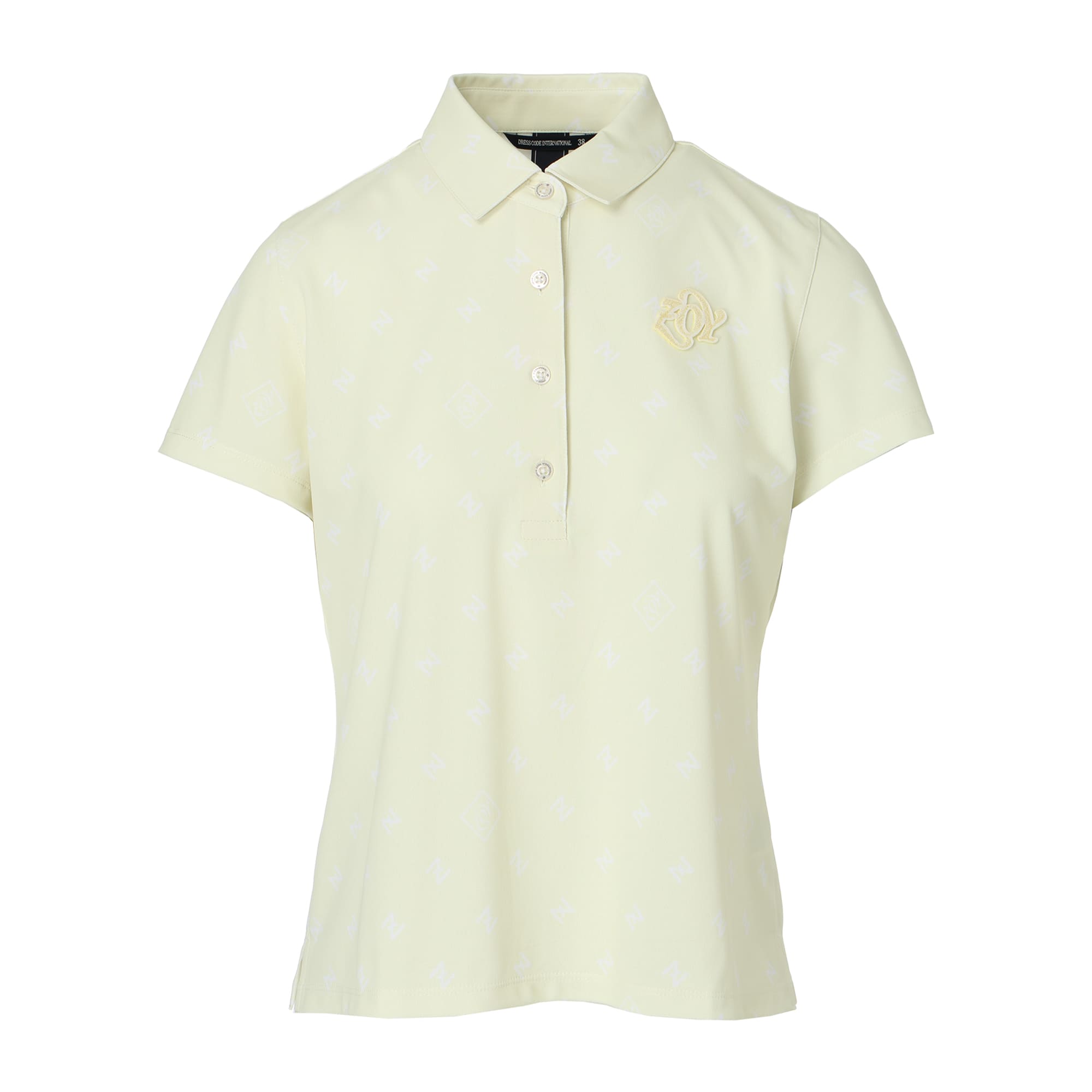 WOMEN Z fine pattern プリント 半袖シャツ クリームイエロー