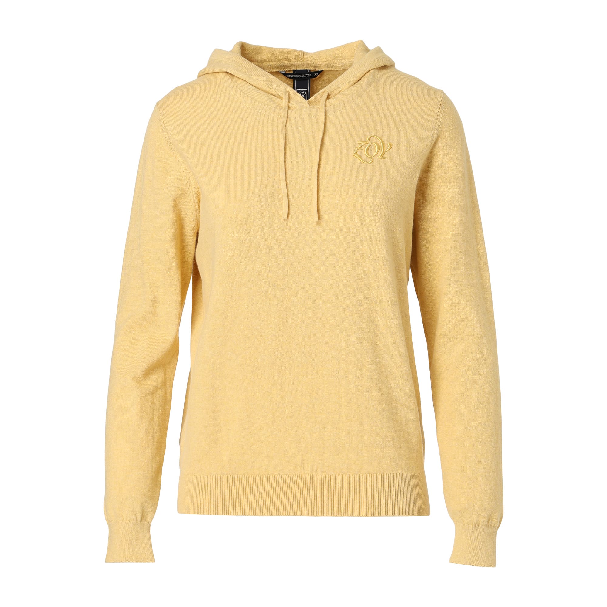 Women's Melange Cotton Long Sleeve Sweater in Yellow