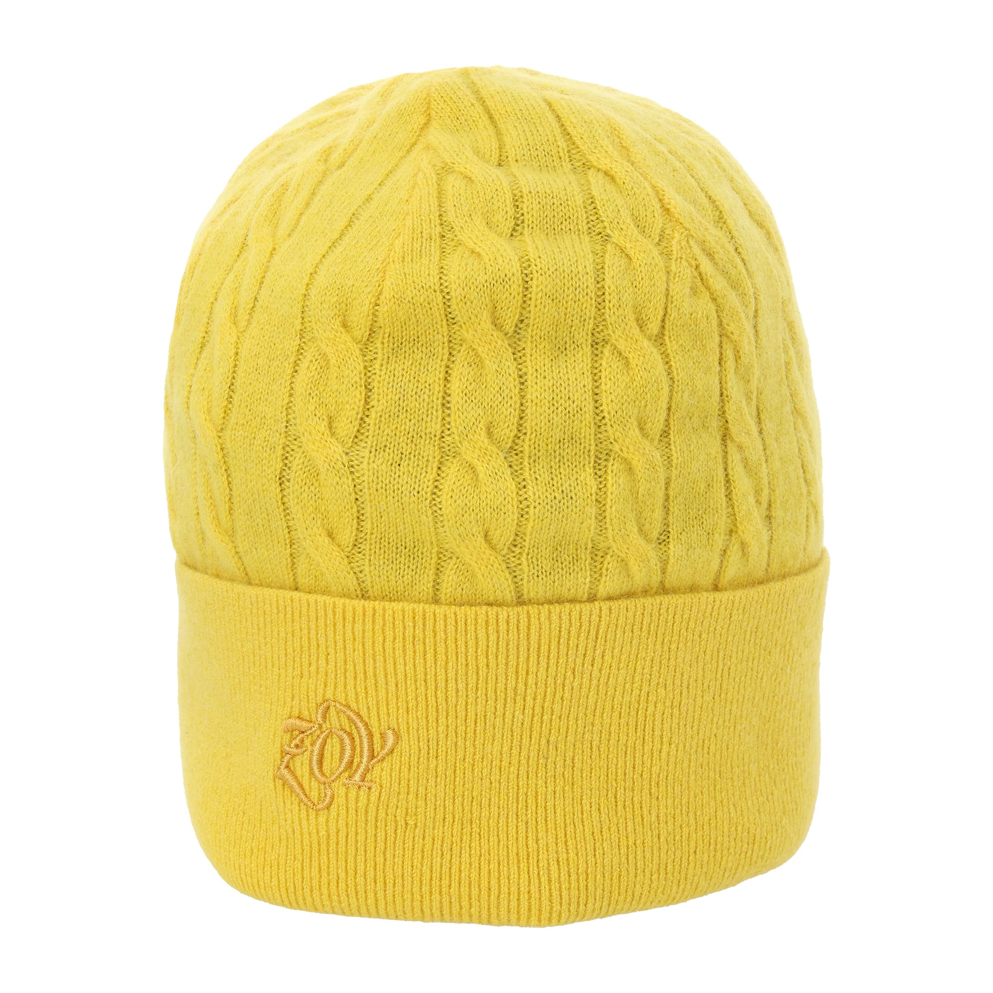 UNISEX Recycled CASHMERE Knit Beanie, Yellow, 071444814