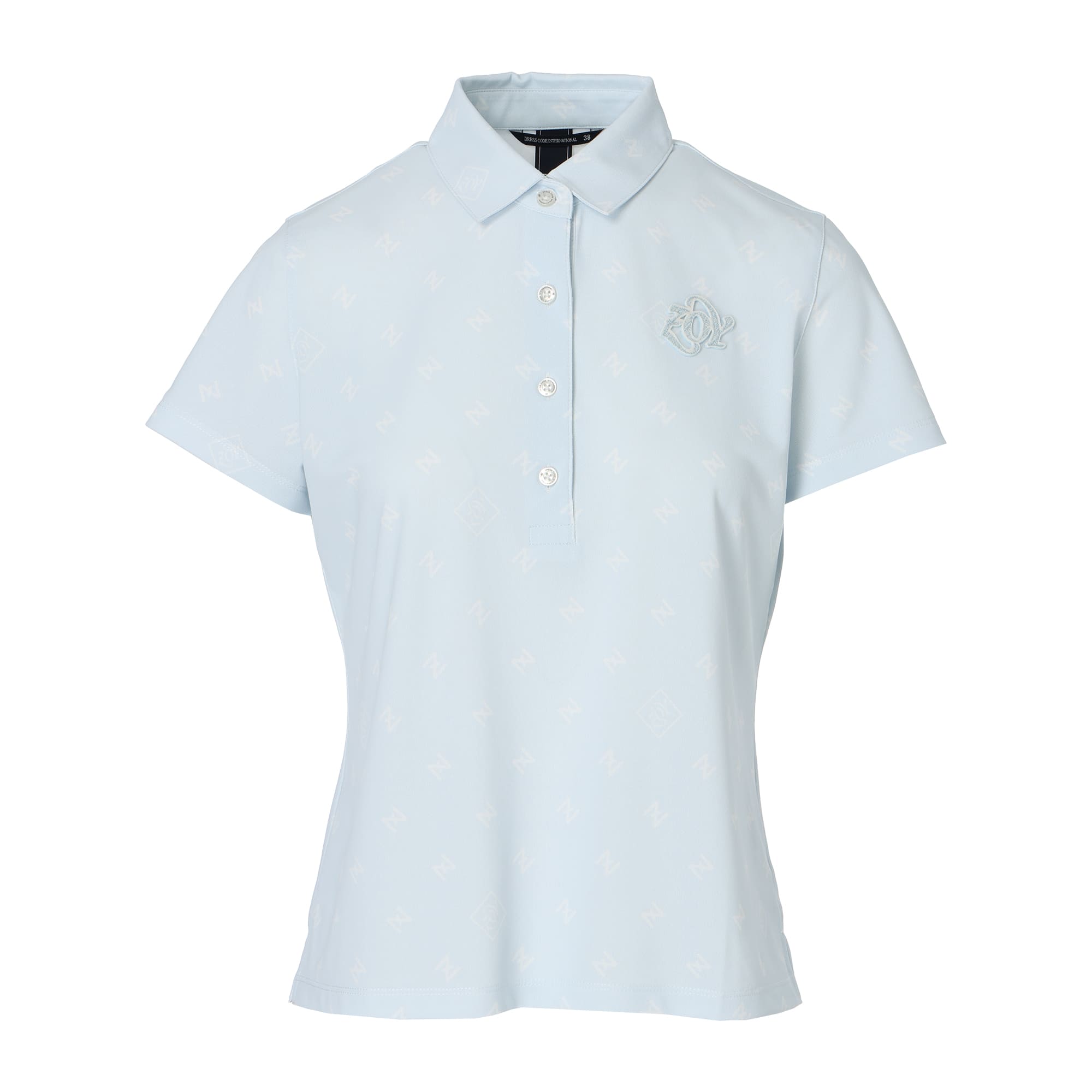 WOMEN Z fine pattern プリント 半袖シャツ サックスブルー