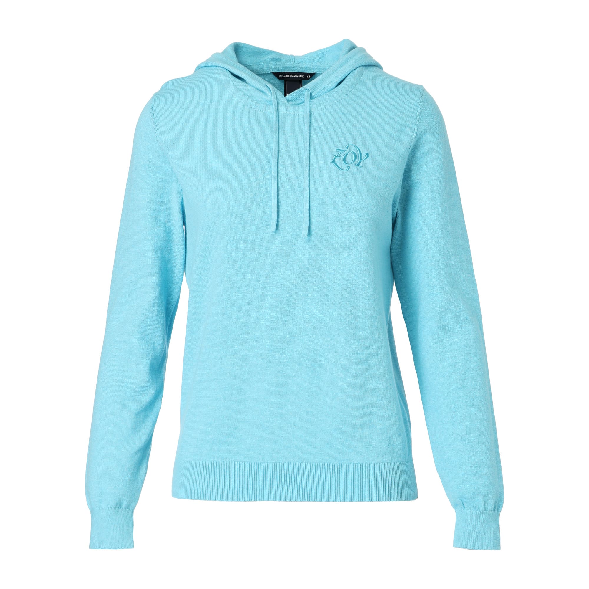 WOMEN MELANGE COTTON 長袖セーター ターコイズ
