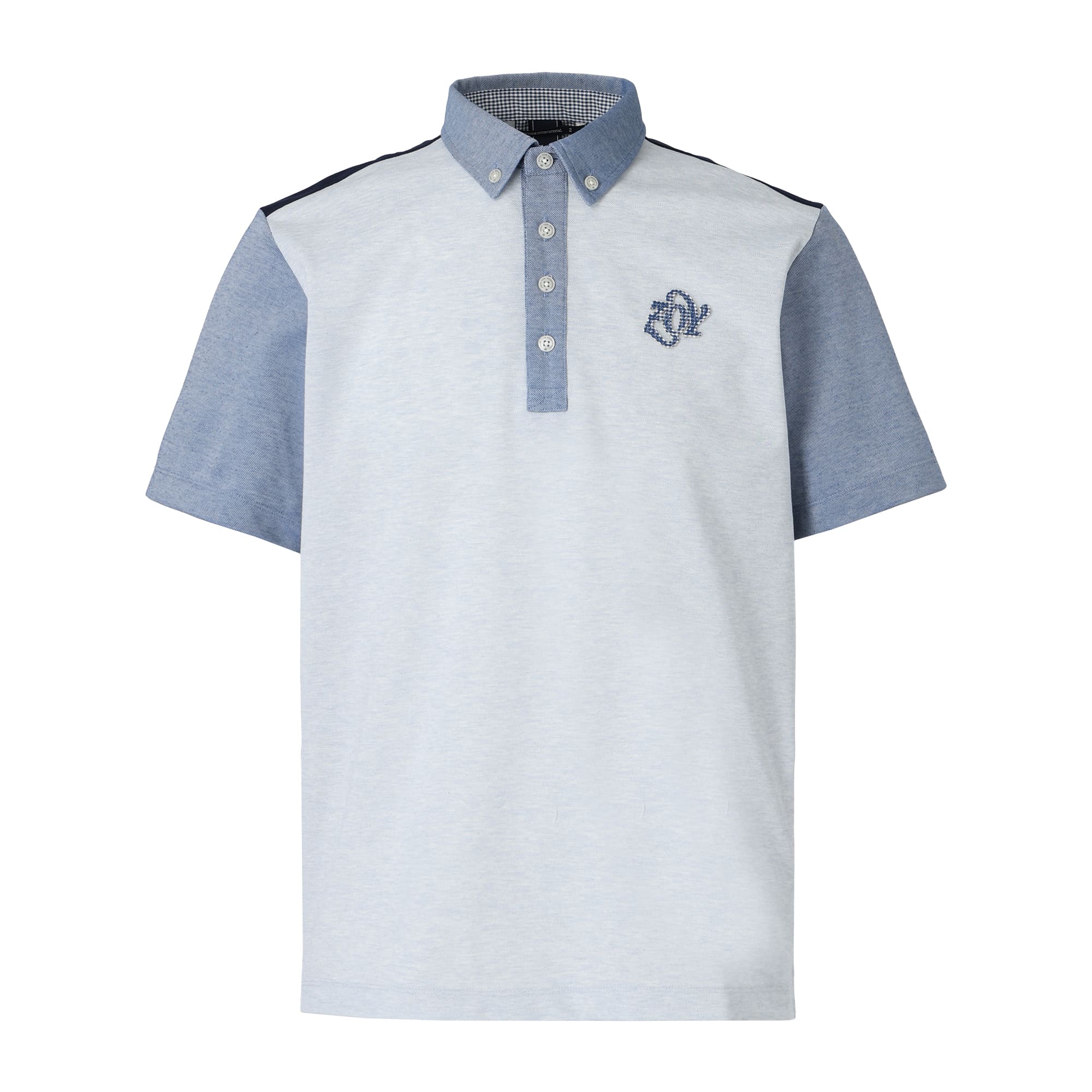 MEN AEGEAN ORGANIC*RENU Pique Short Sleeve Shirt Blue Mix