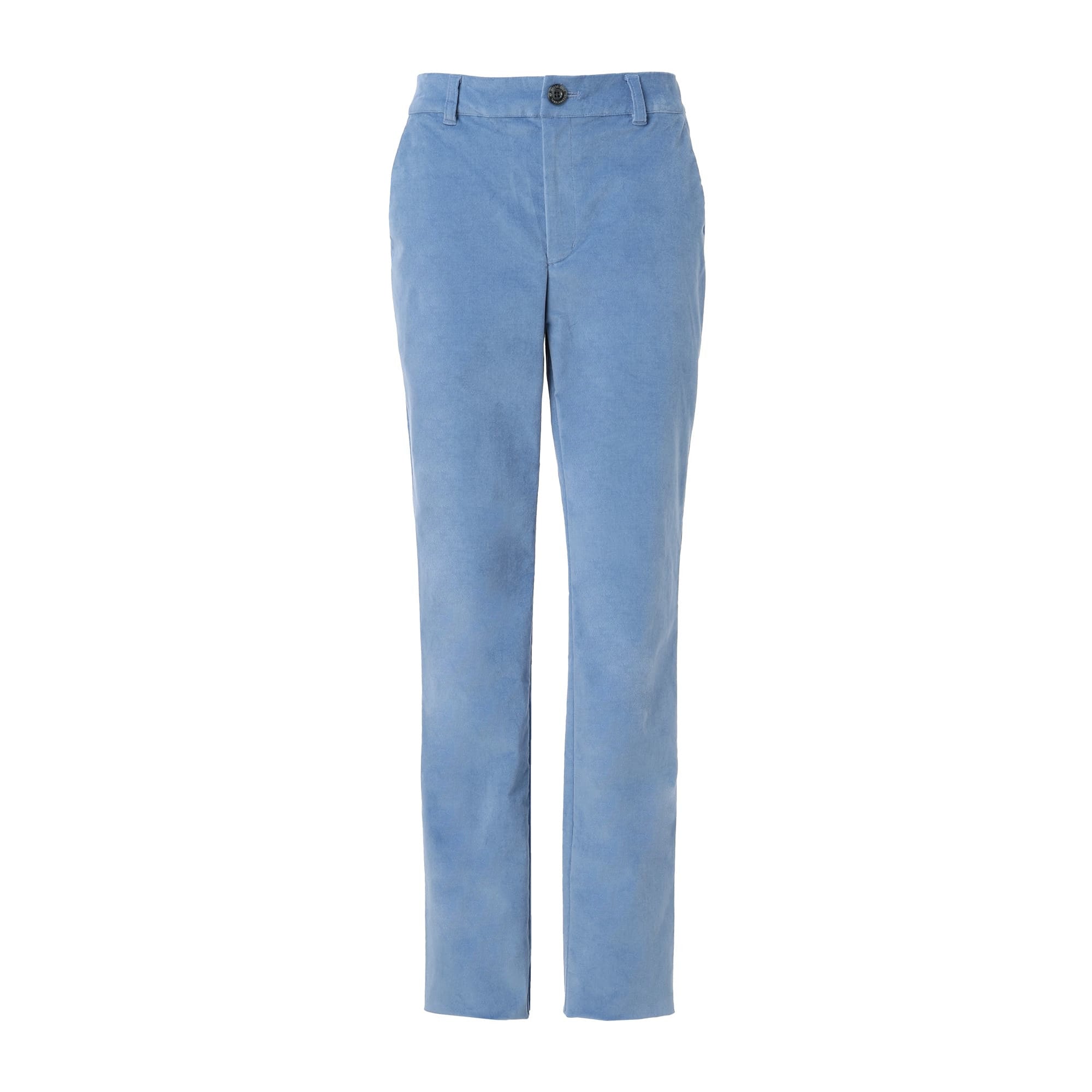 WOMEN COTTON velvetteen ロングパンツ ブルー