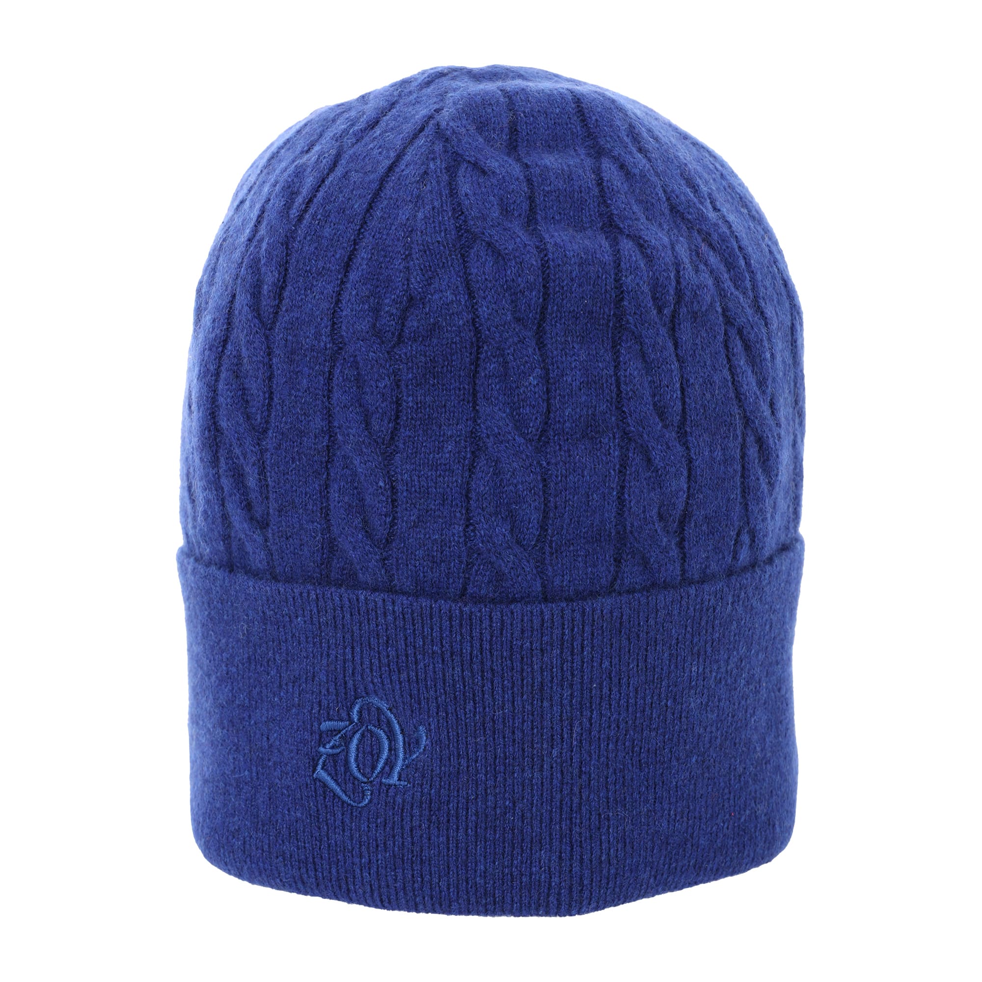 UNISEX Recycled CASHMERE Knit Beanie, Royal Blue, 071444814