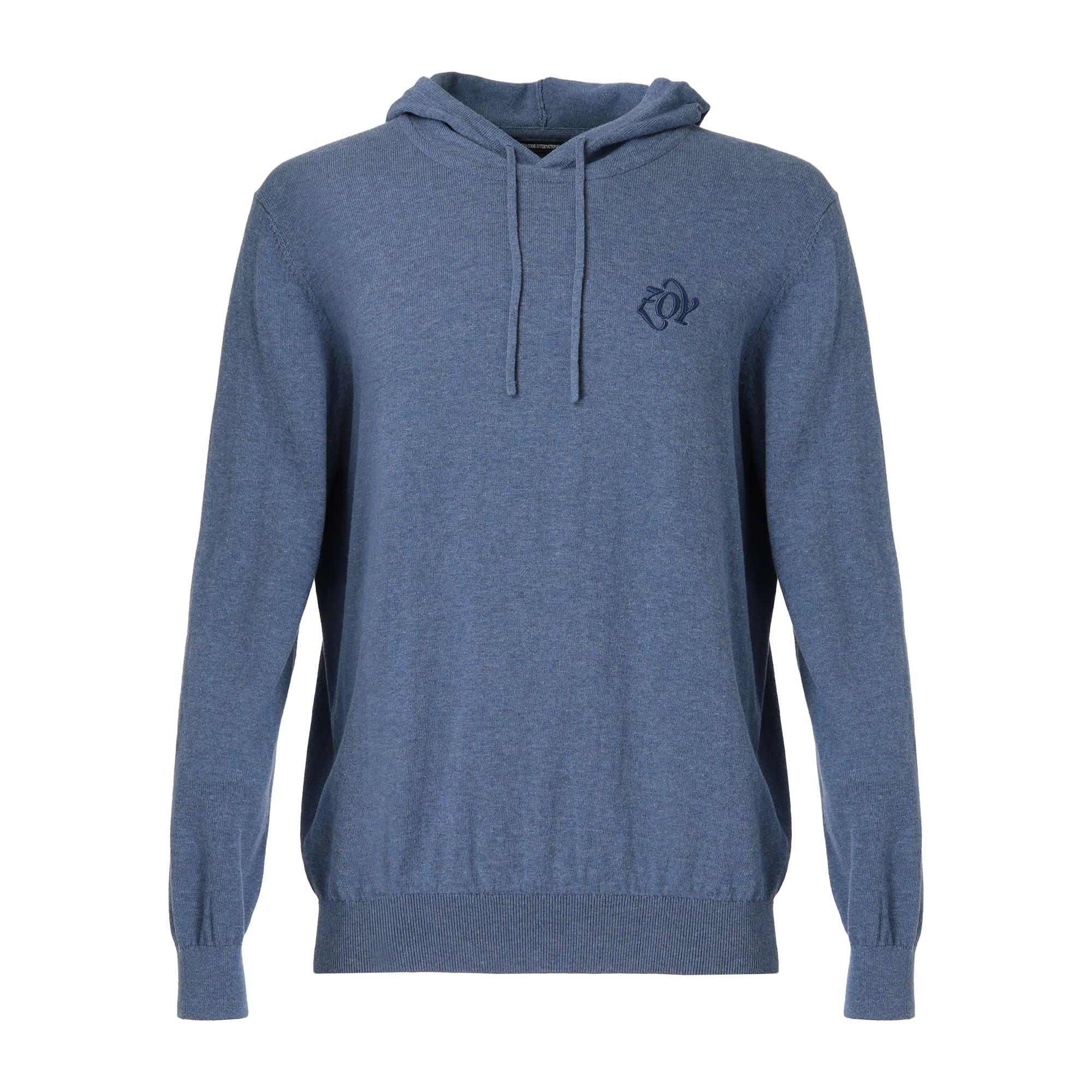 MEN MELANGE COTTON 長袖セーター インディゴ