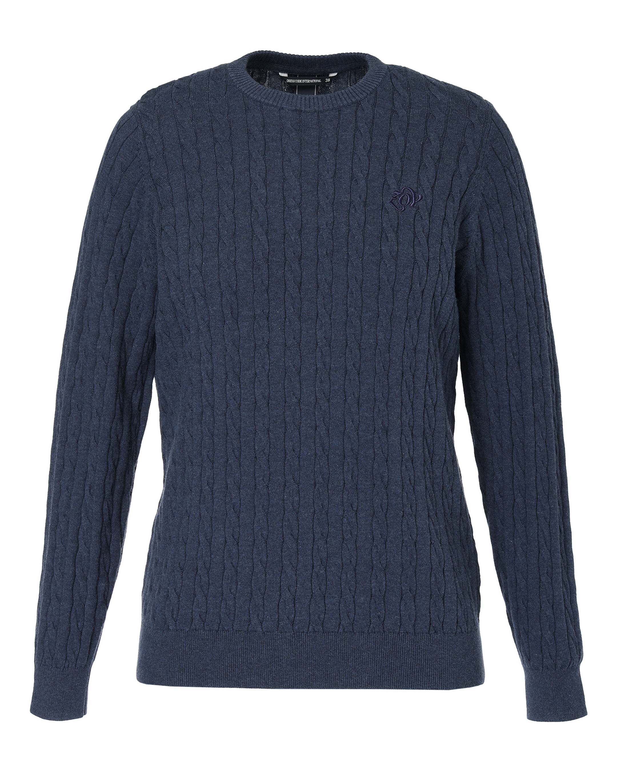 WOMEN ケーブルニット 長袖セーター ネイビー