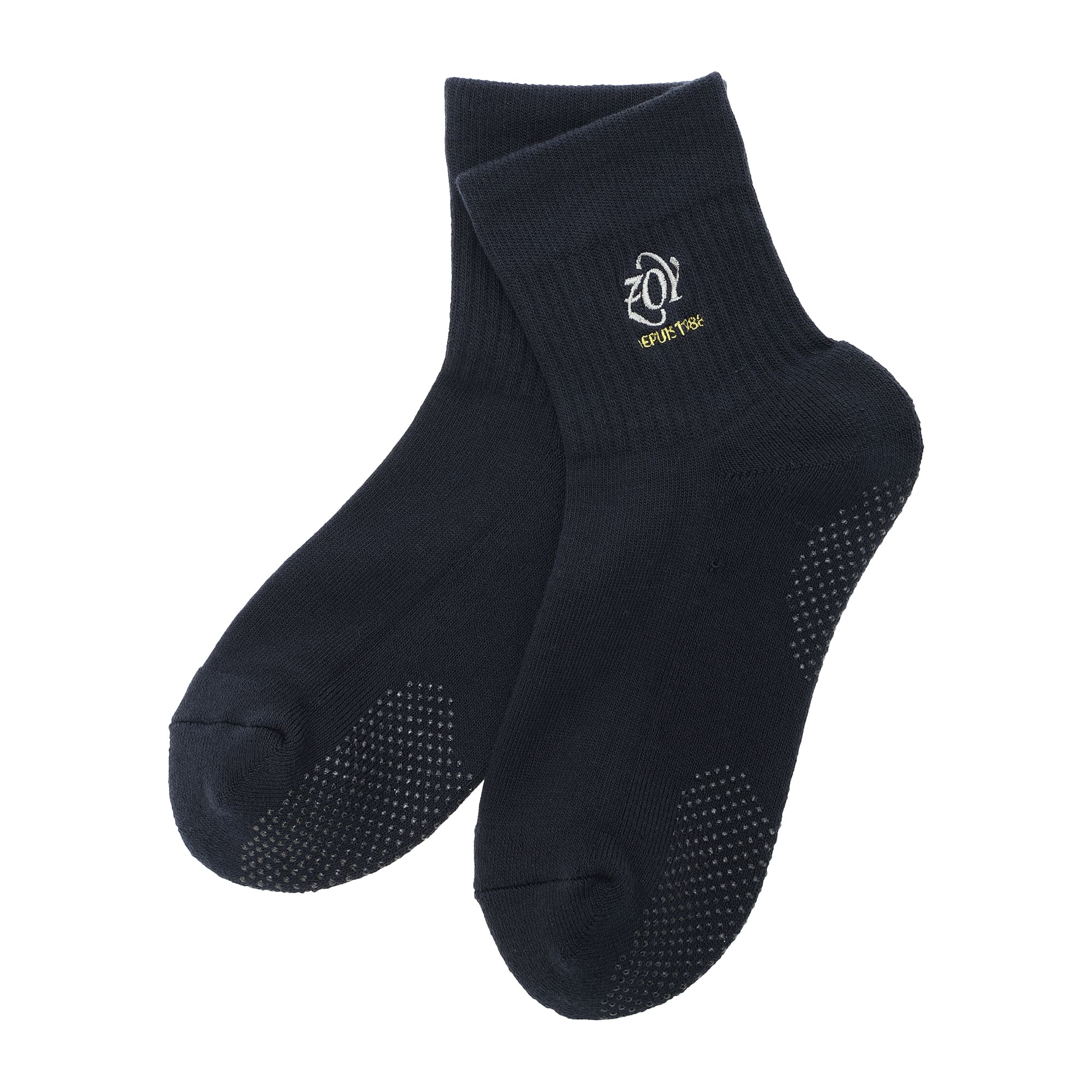 Women's Heel Protect Non-Slip Short Crew Socks, Navy