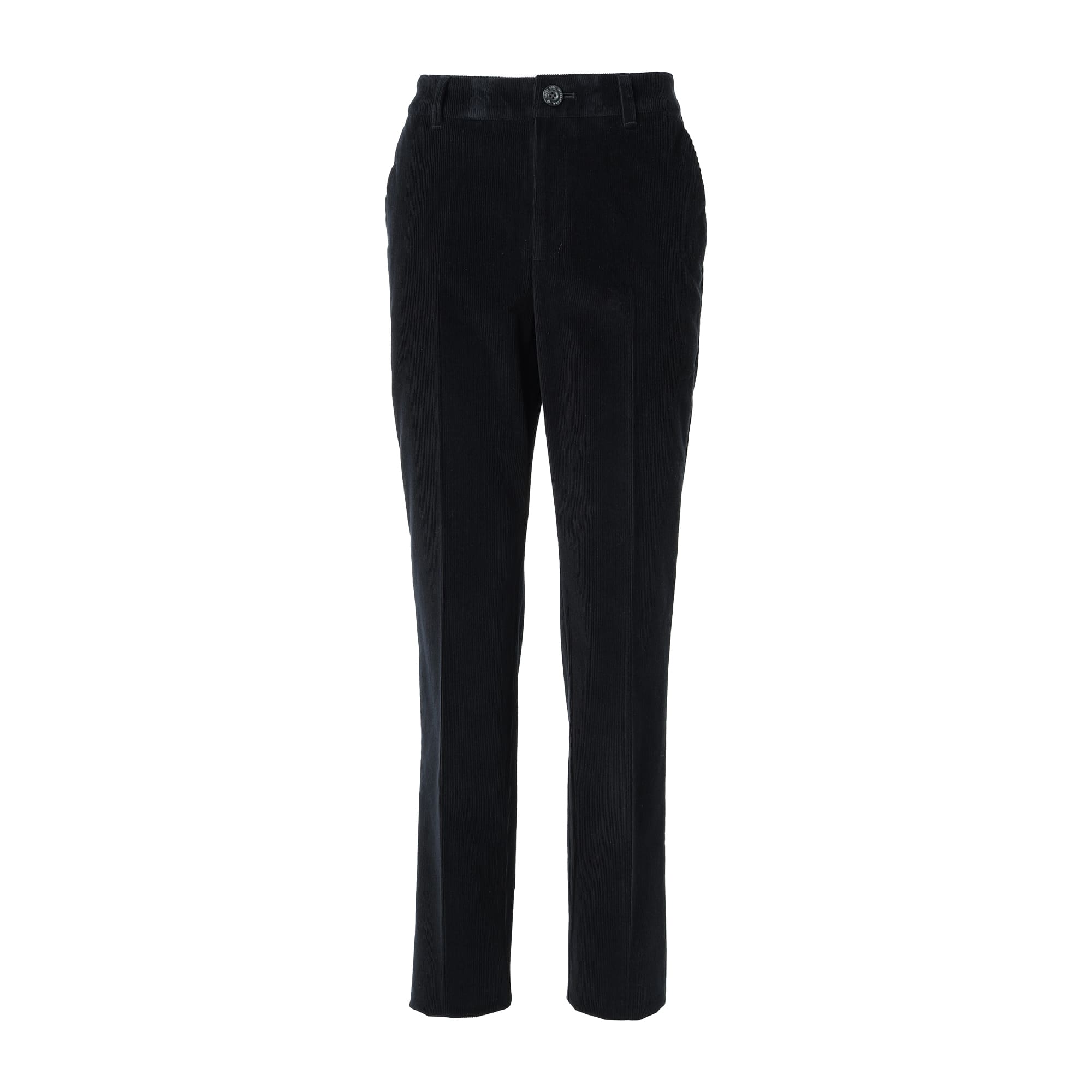 WOMEN ウールコーデュロイ ロングパンツ ネイビー