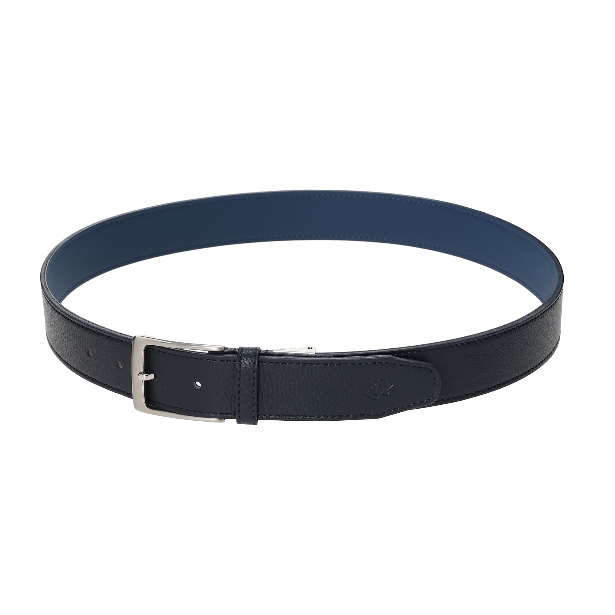 Men's Zuren Leather Belt, Navy