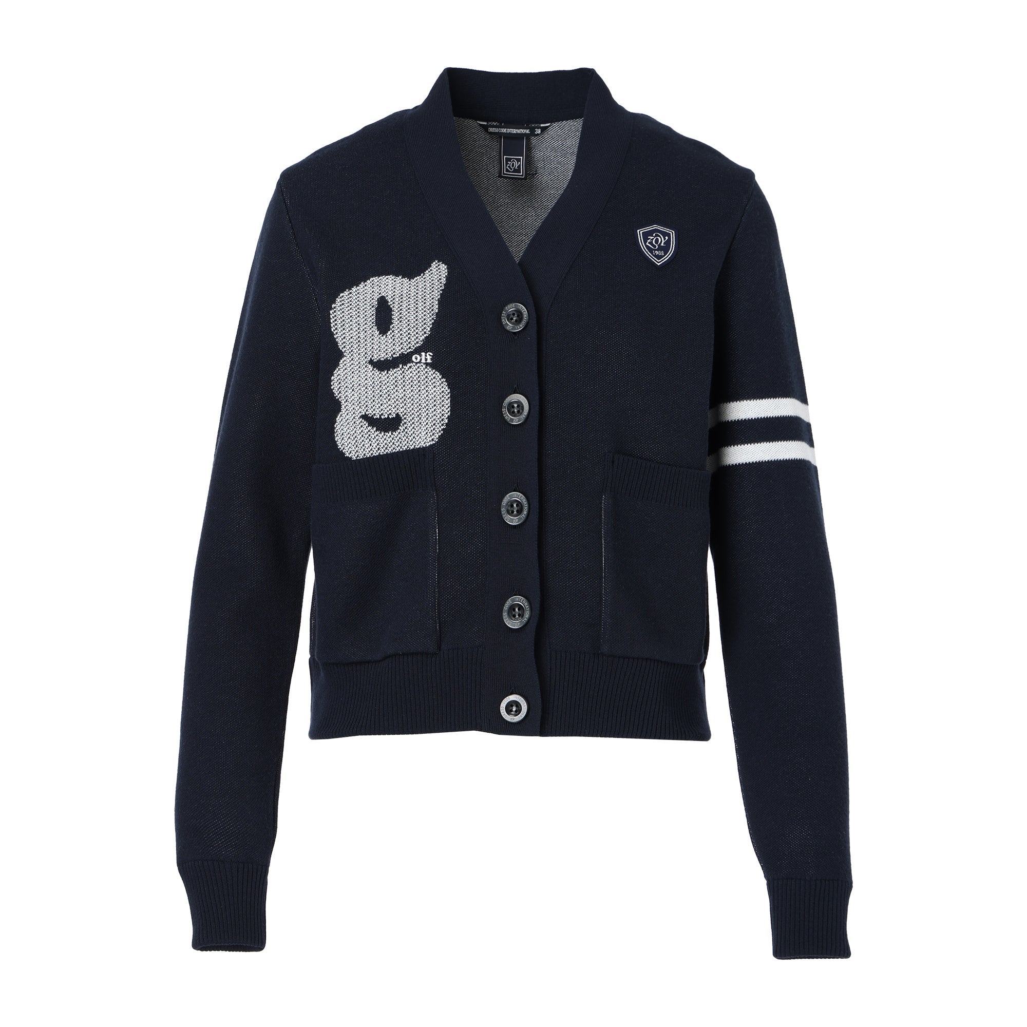 WOMEN レターWJQ カーディガン ネイビー