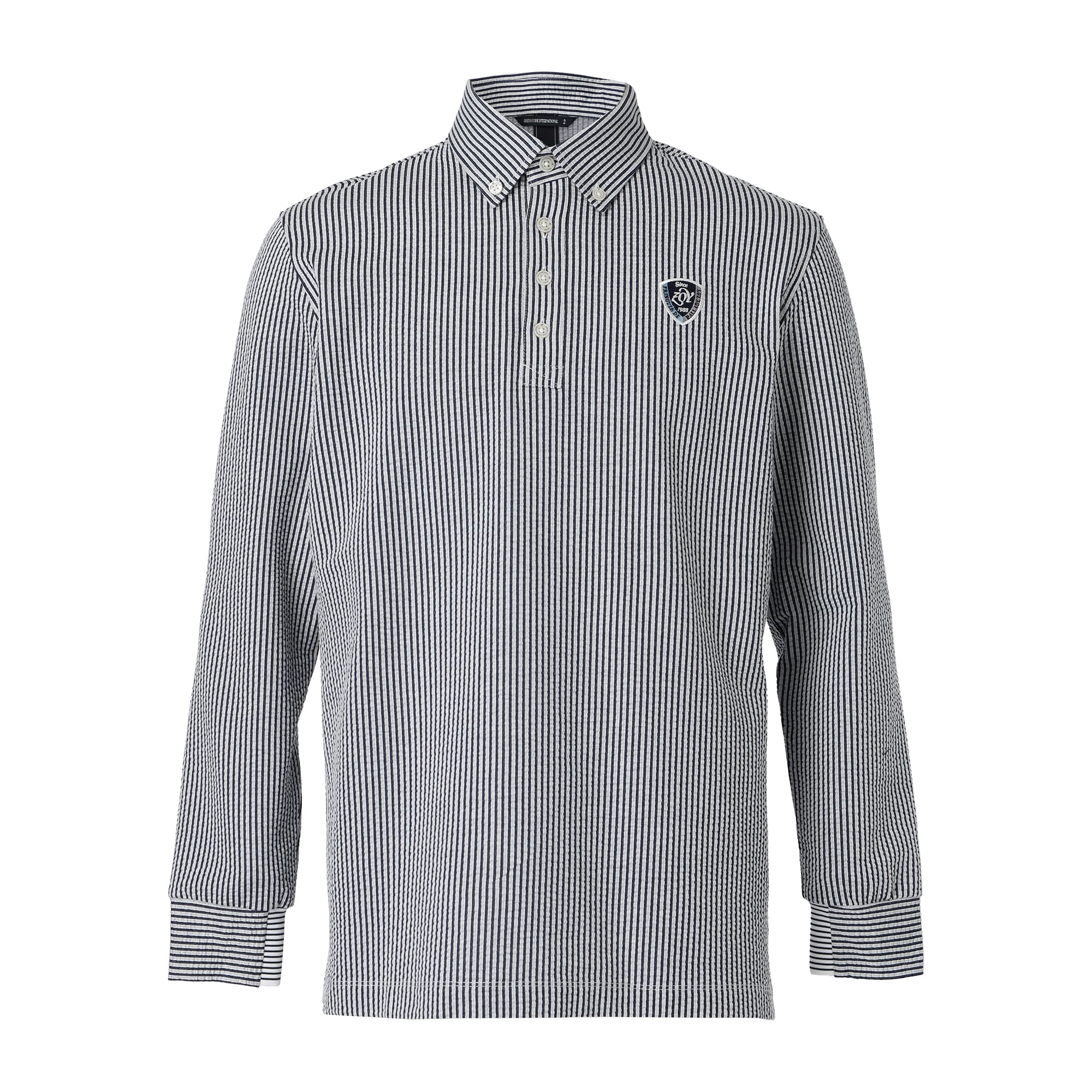 Men's Silky Soccer Jersey Long Sleeve Shirt, Navy