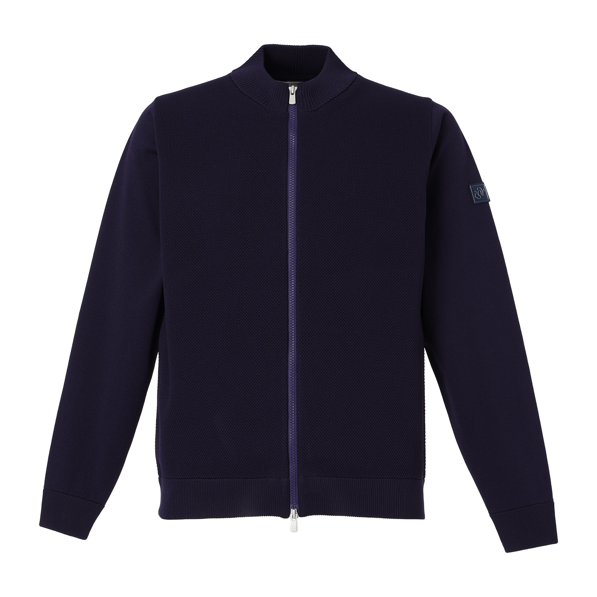 MEN ポリエステルストレッチニット ブルゾン エッグプラント