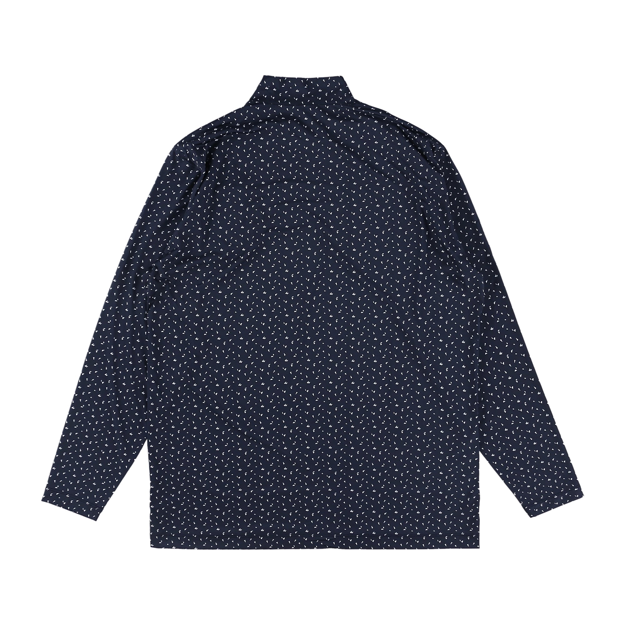 MEN トライアングルドットプリント 長袖モックネック ボルドー