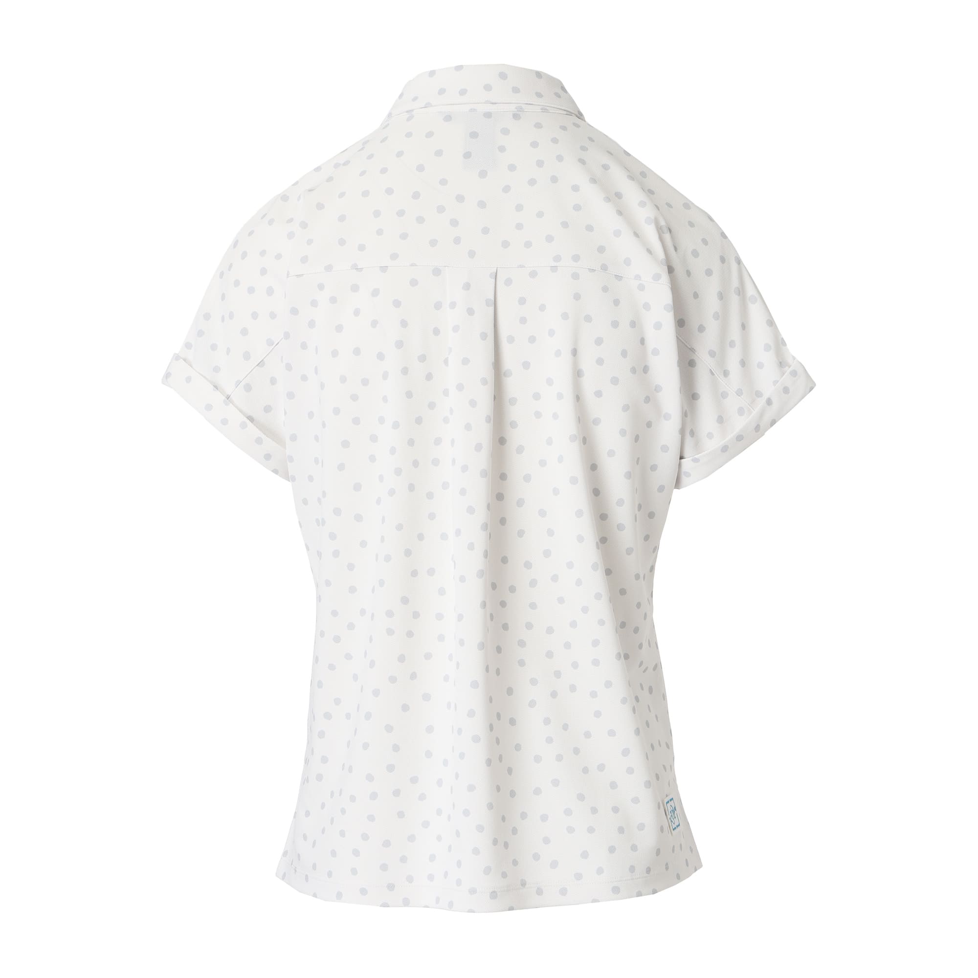 WOMEN ドットプリント 半袖シャツ ライトグレー