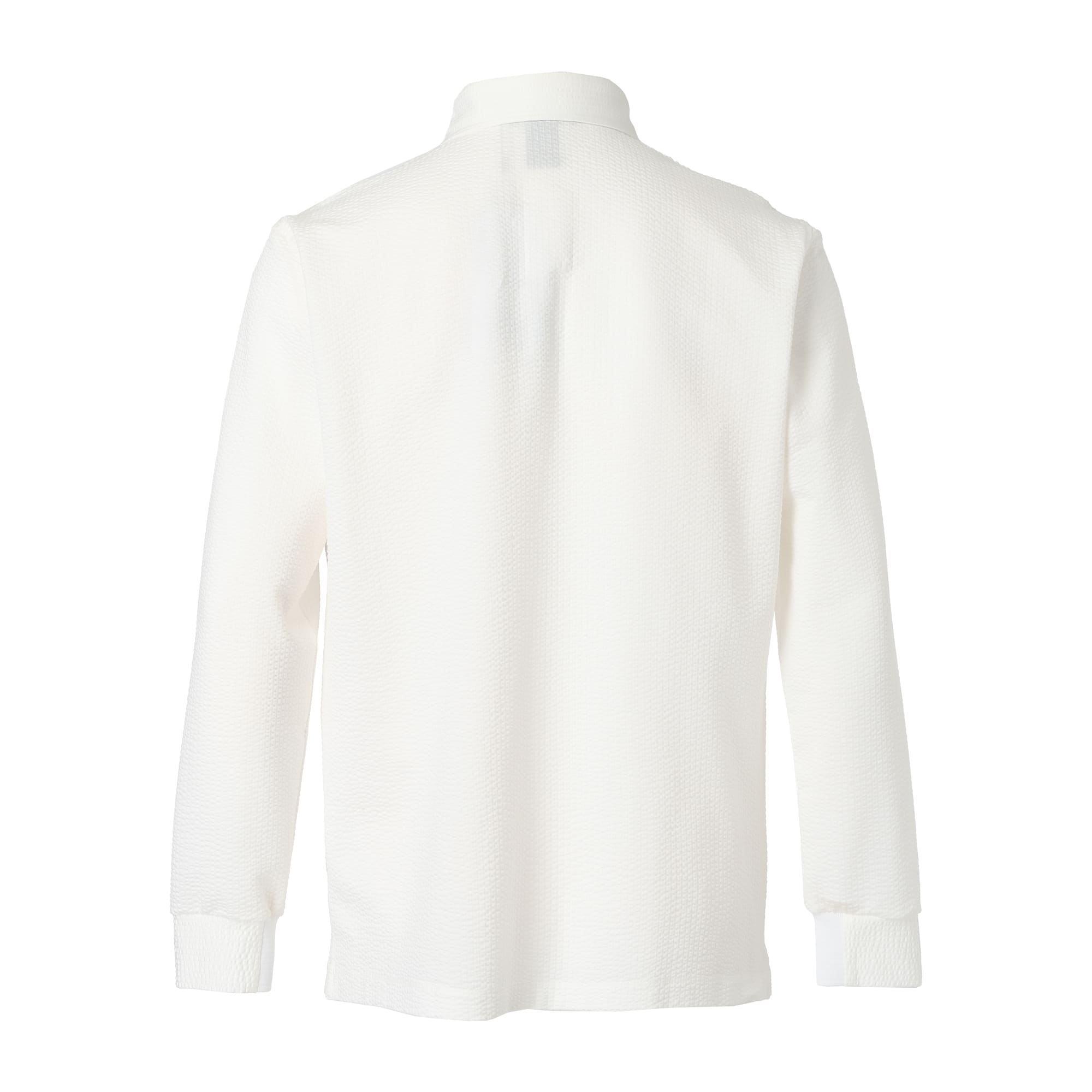 MEN シルキーサッカージャージ 長袖シャツ ホワイト