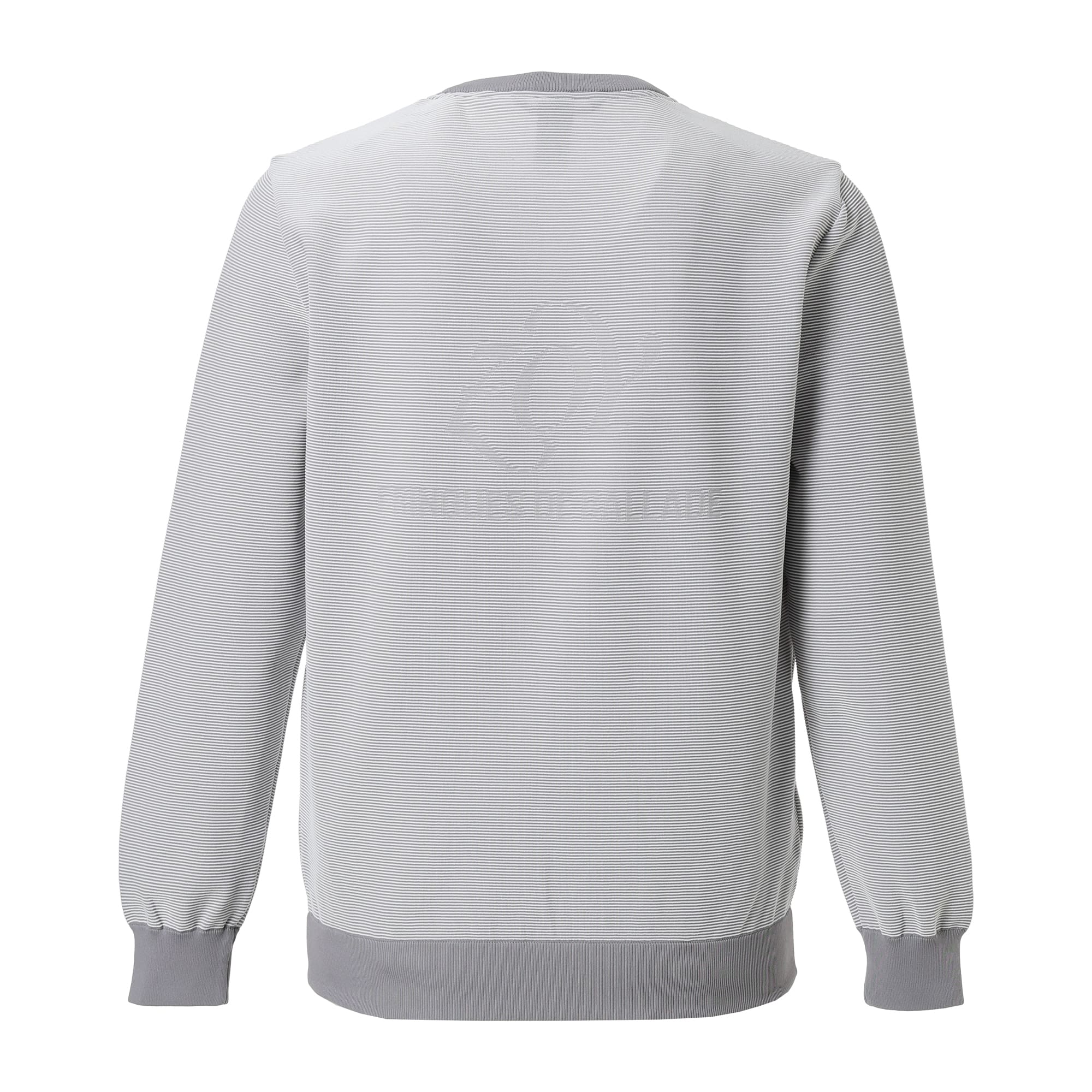 Men's Bicolor Garter Long Sleeve Sweater in Gray and White