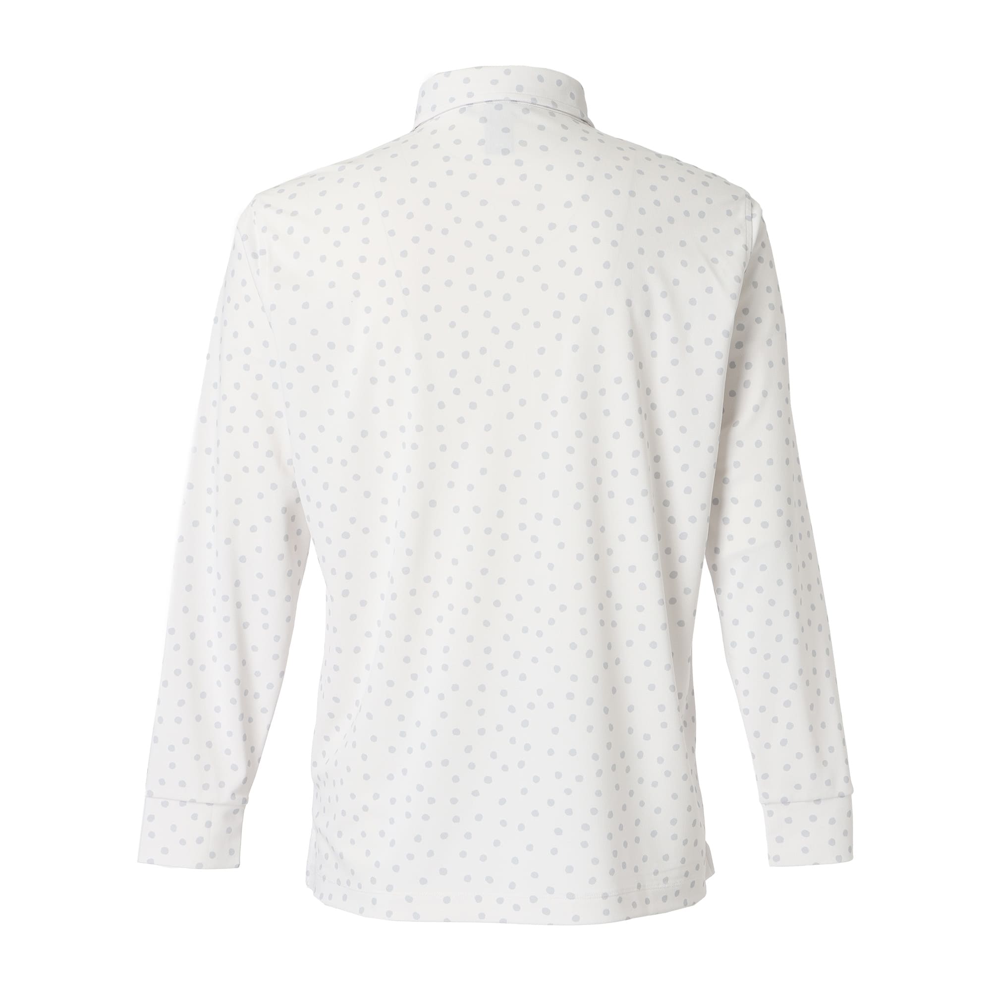 MEN ドットプリント 長袖シャツ ライトグレー