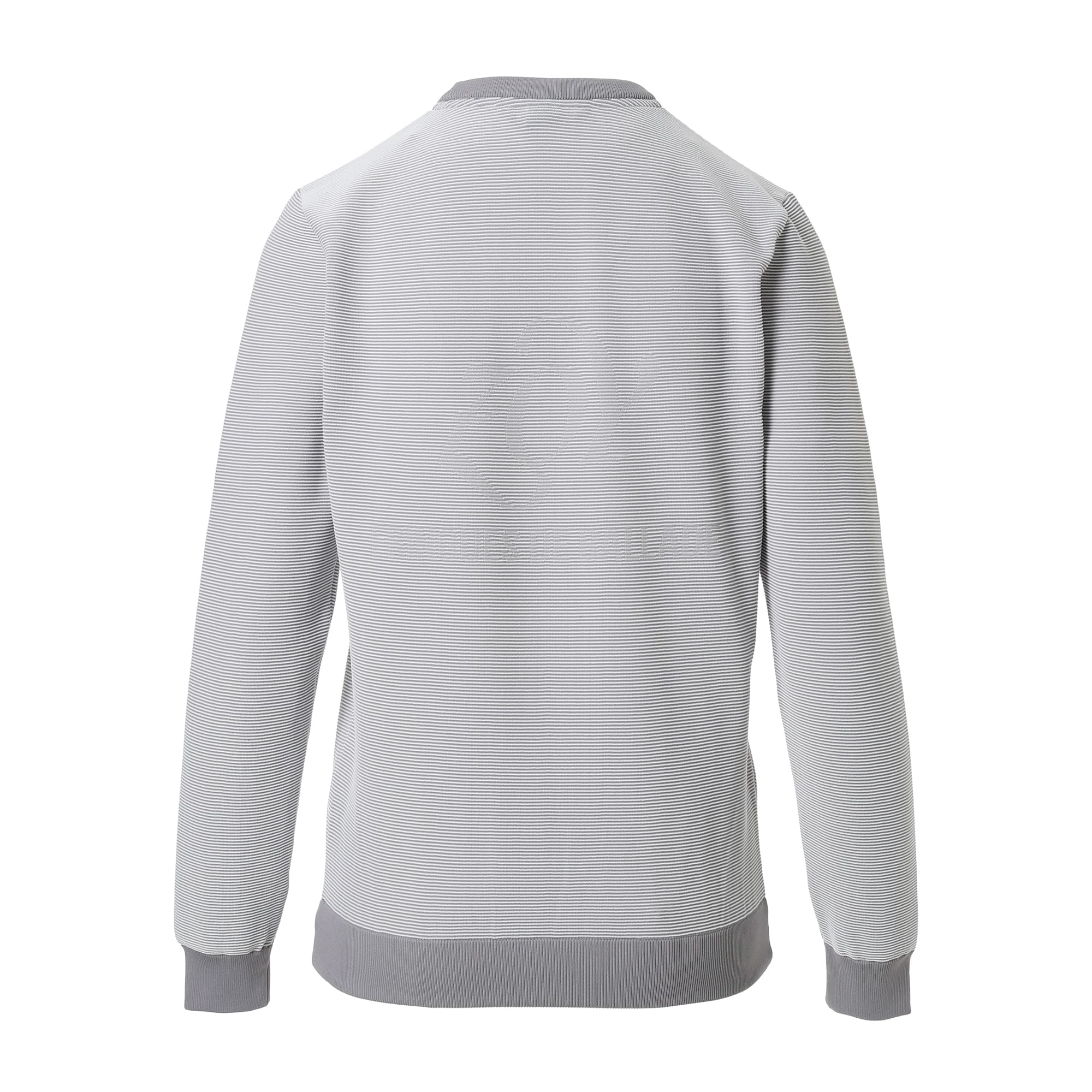 Women's Bicolor Garter Long Sleeve Sweater in Gray and White