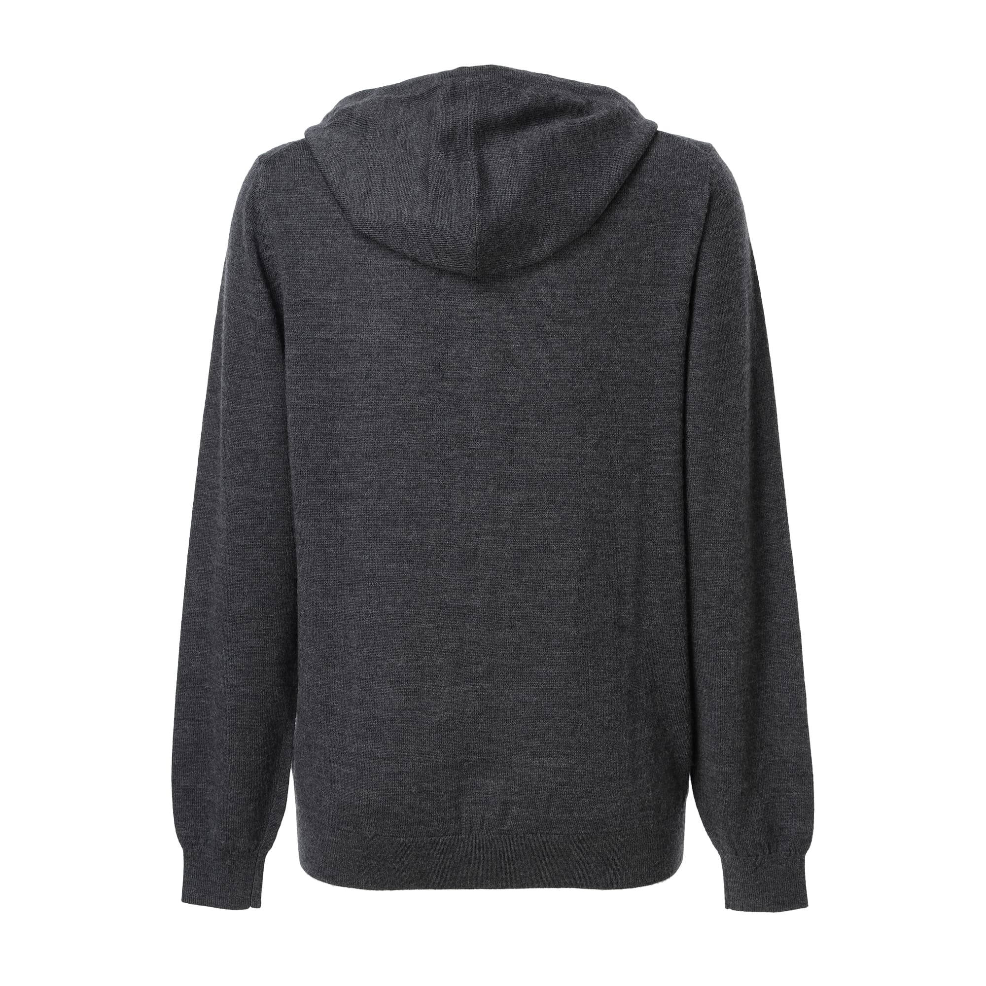 Women's Extra Fine Merino Wool Knit Hoodie, Charcoal